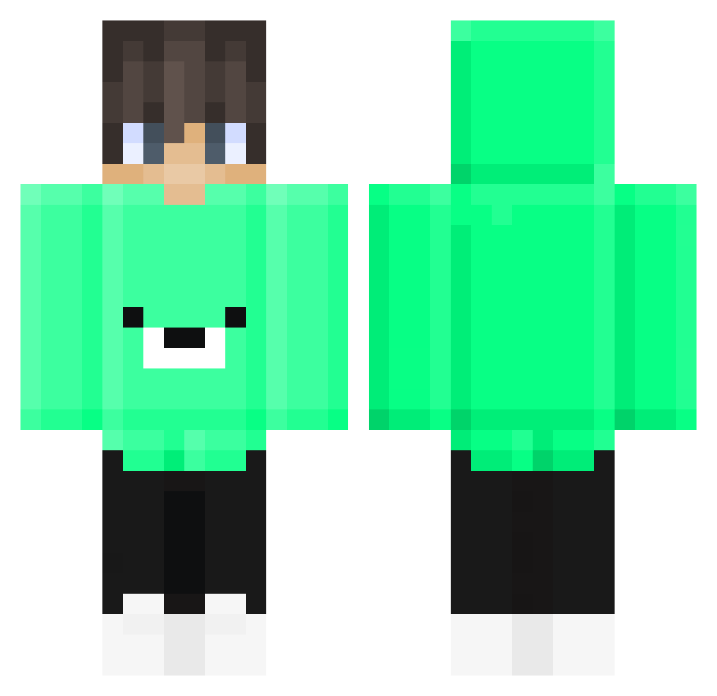 wonning Minecraft skin, front and back view