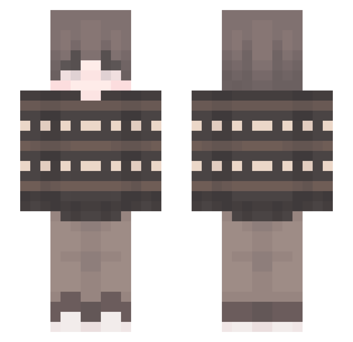 xydite Minecraft skin, front and back view