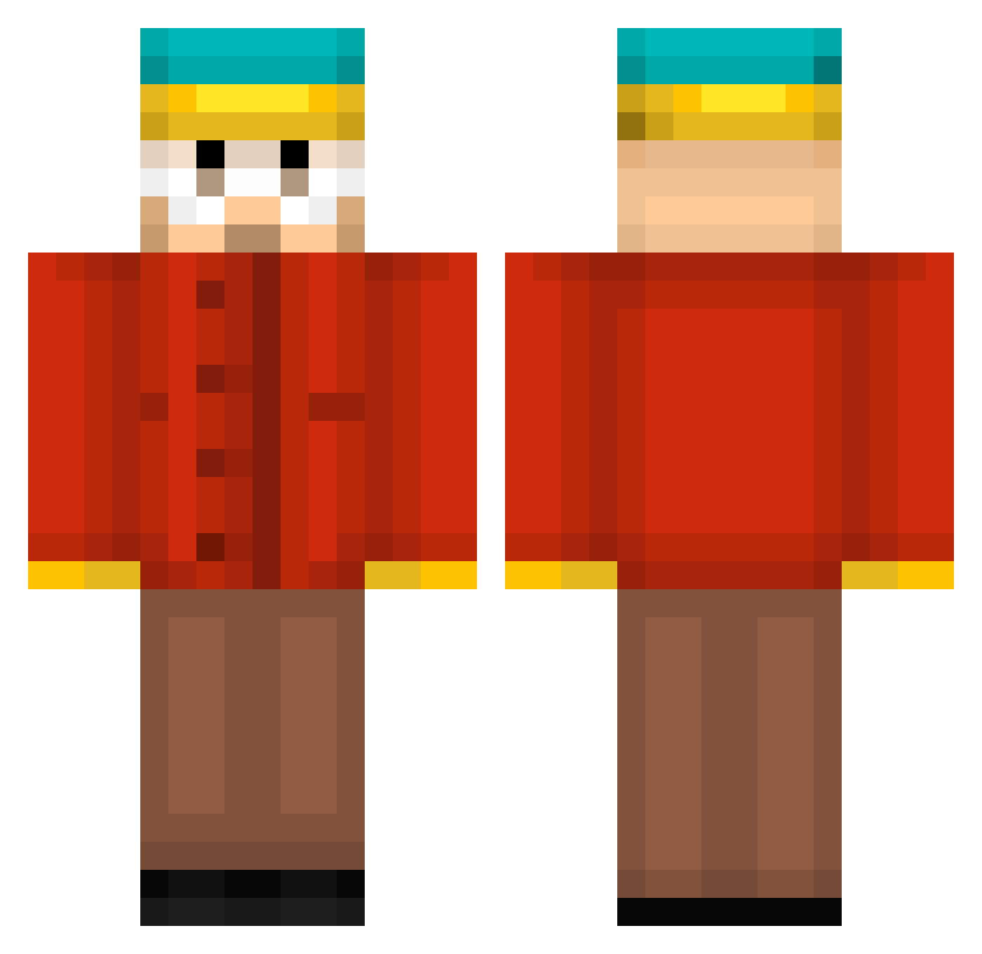 Steward717 Minecraft skin, front and back view