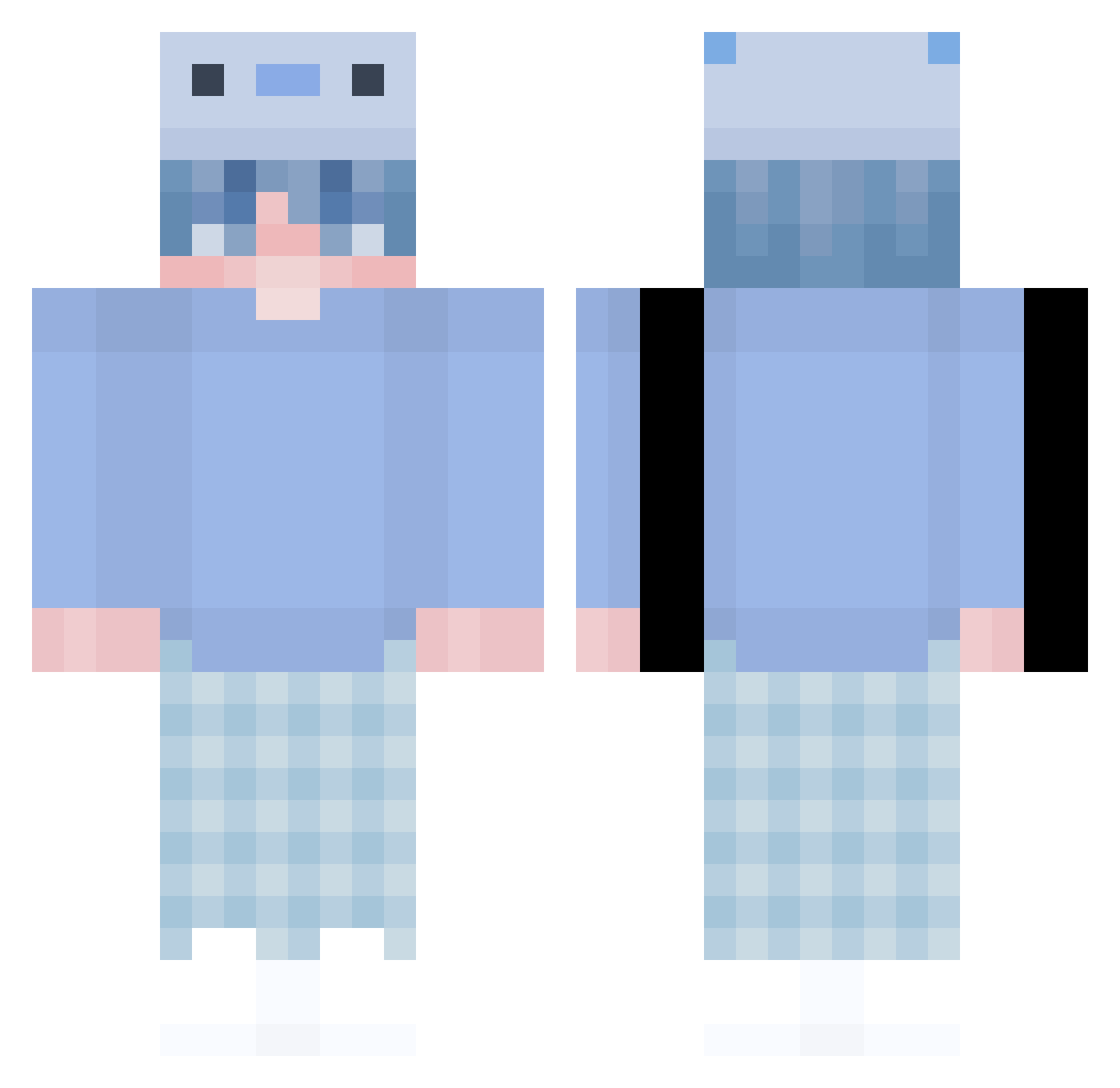 Playlikeusdo Minecraft skin, front and back view