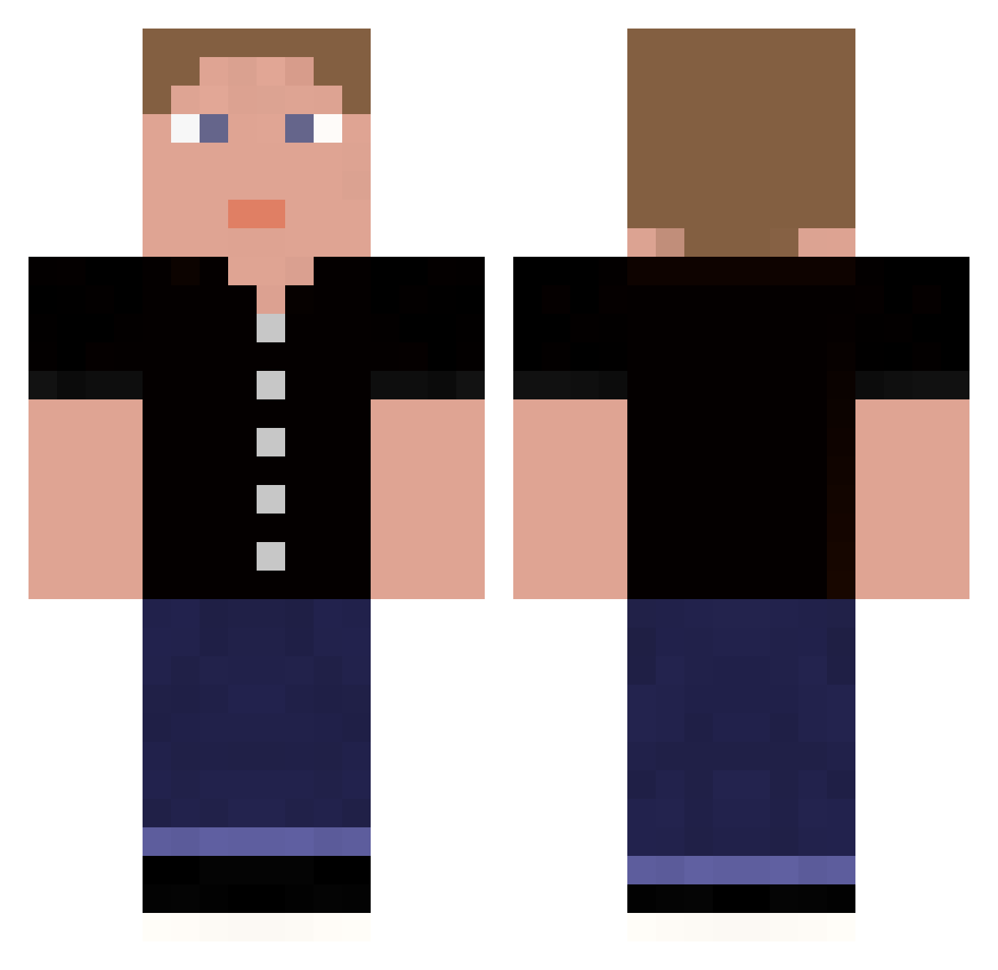 SarazarLP Minecraft skin, front and back view