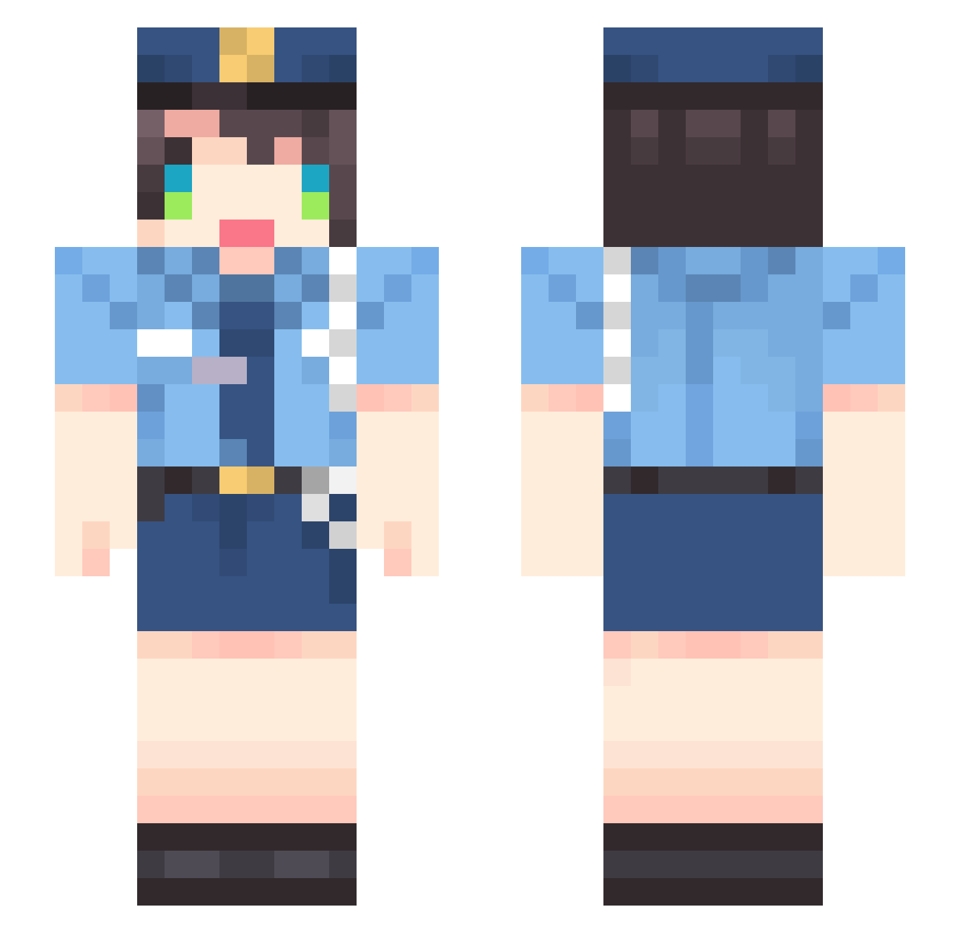 goldenfish13 Minecraft skin, front and back view