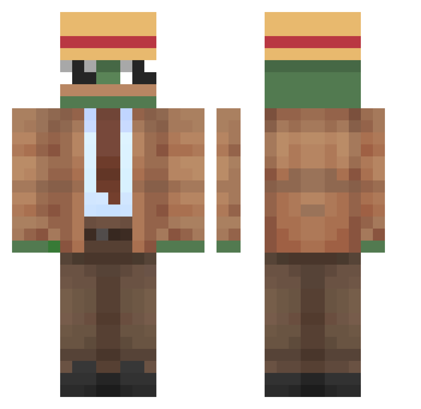 Tutus124 Minecraft skin, front and back view