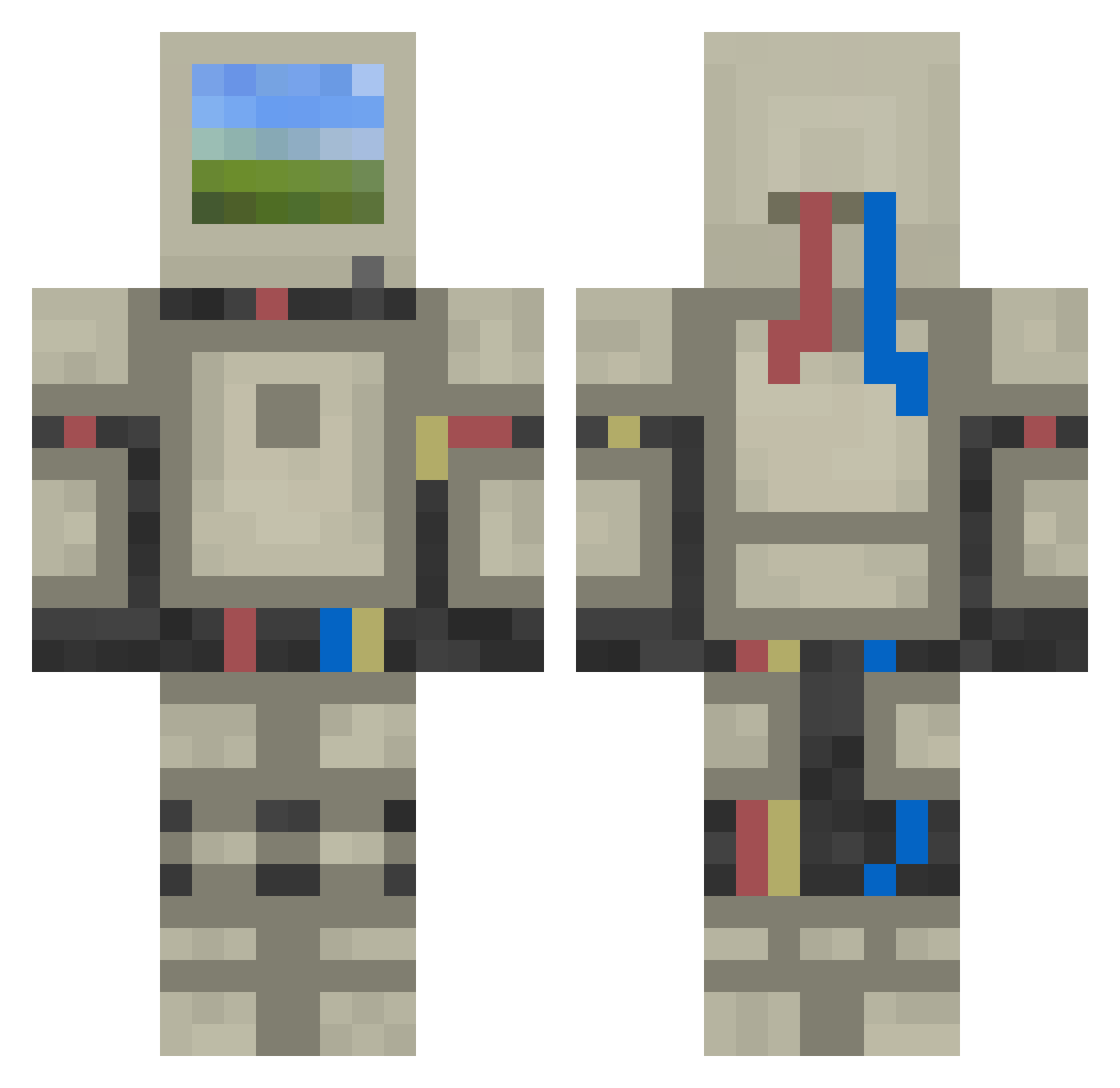 YayArea Minecraft skin, front and back view