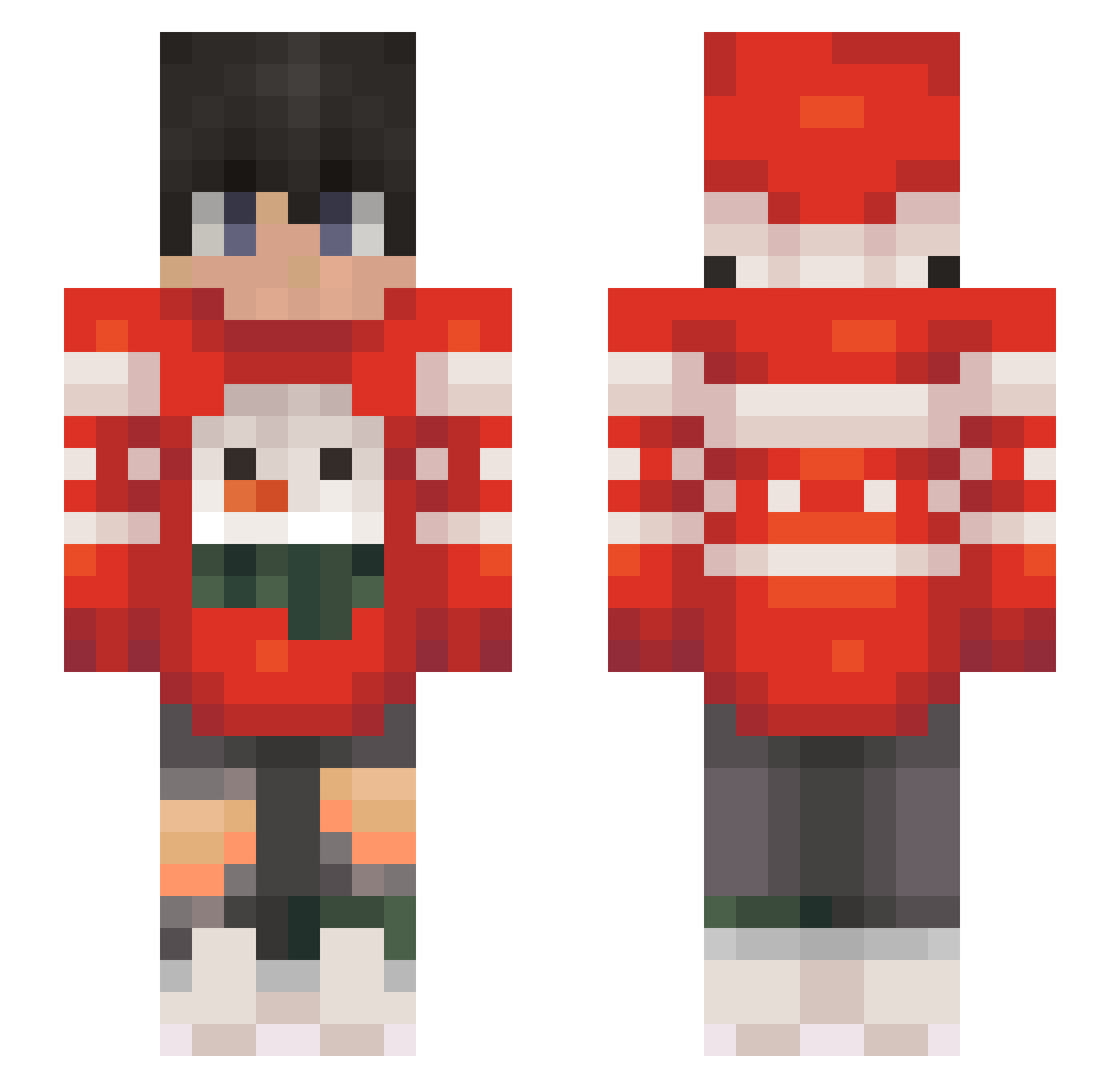 UnoFlipCard Minecraft skin, front and back view