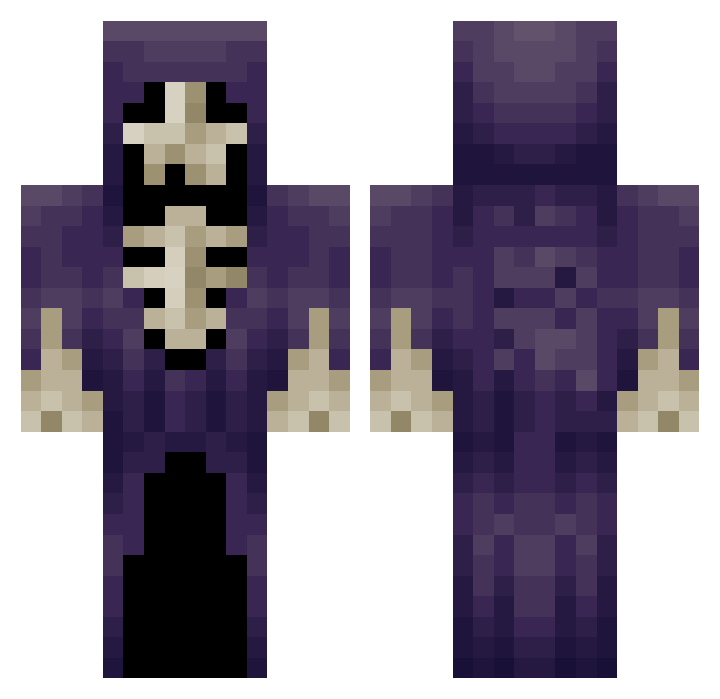 AlexScax Minecraft skin, front and back view