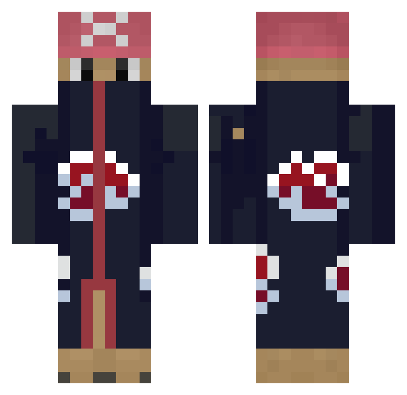 dingomenster Minecraft skin, front and back view