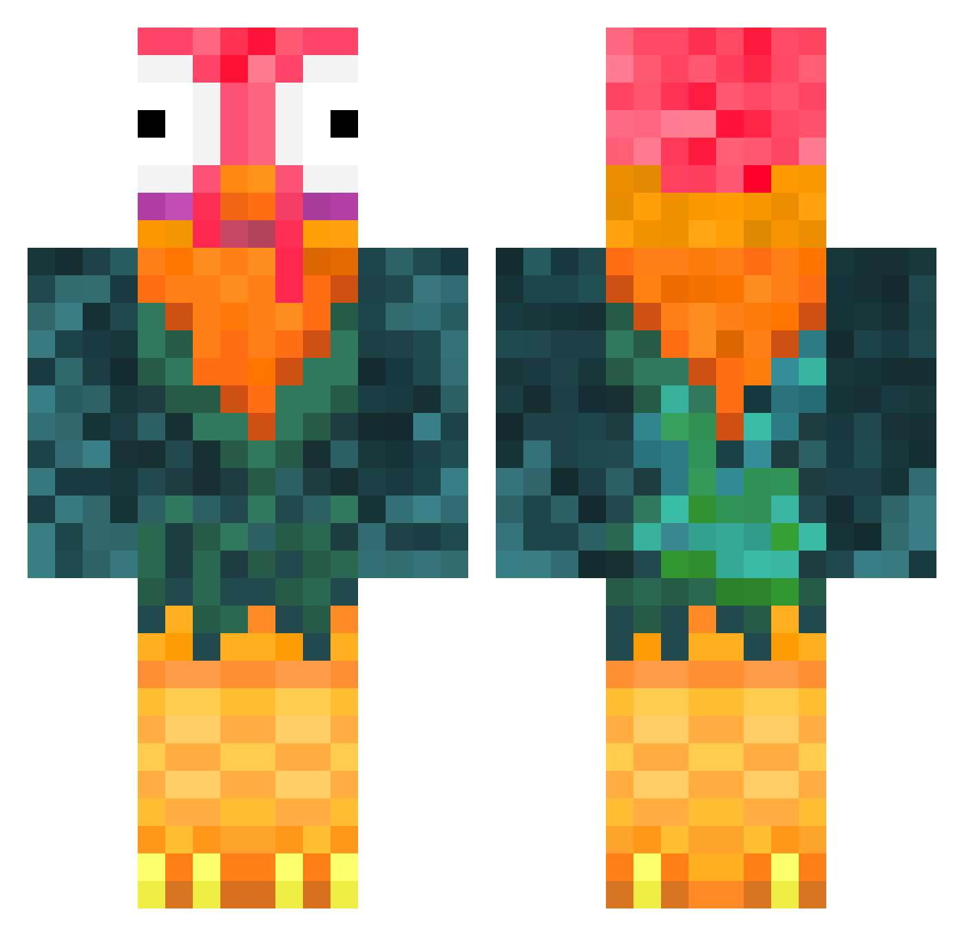 Solicitude Minecraft skin, front and back view
