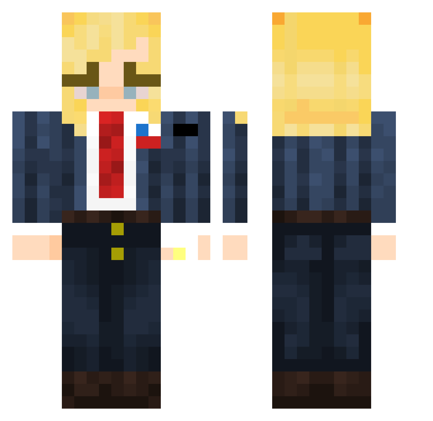 BiggieThickums Minecraft skin, front and back view