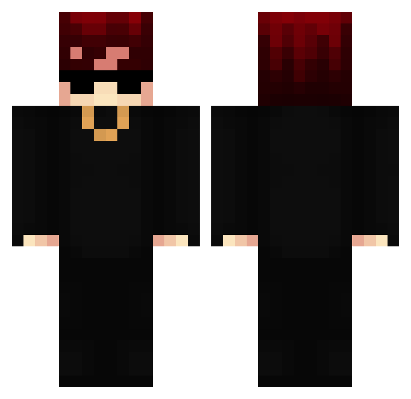 VACHIRAL0NGK0RN Minecraft skin, front and back view
