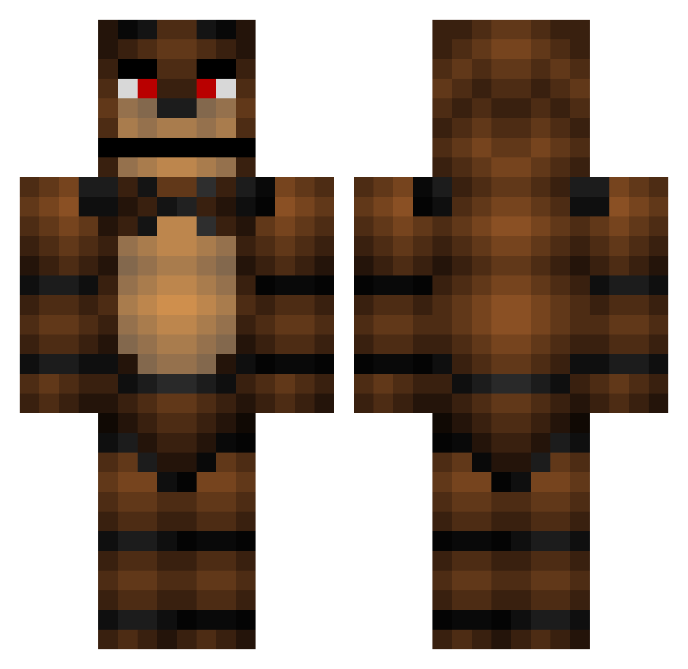 ZOVALILIXOXLOV Minecraft skin, front and back view