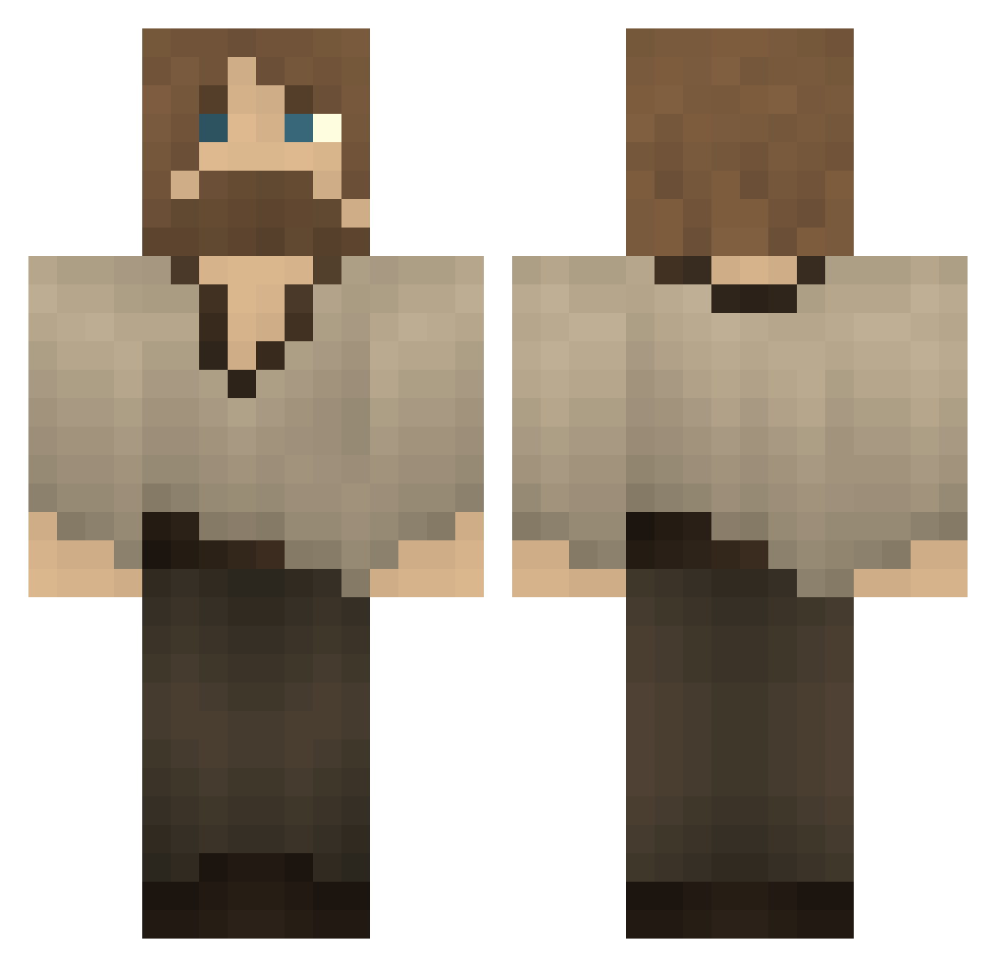 AlterAltar Minecraft skin, front and back view
