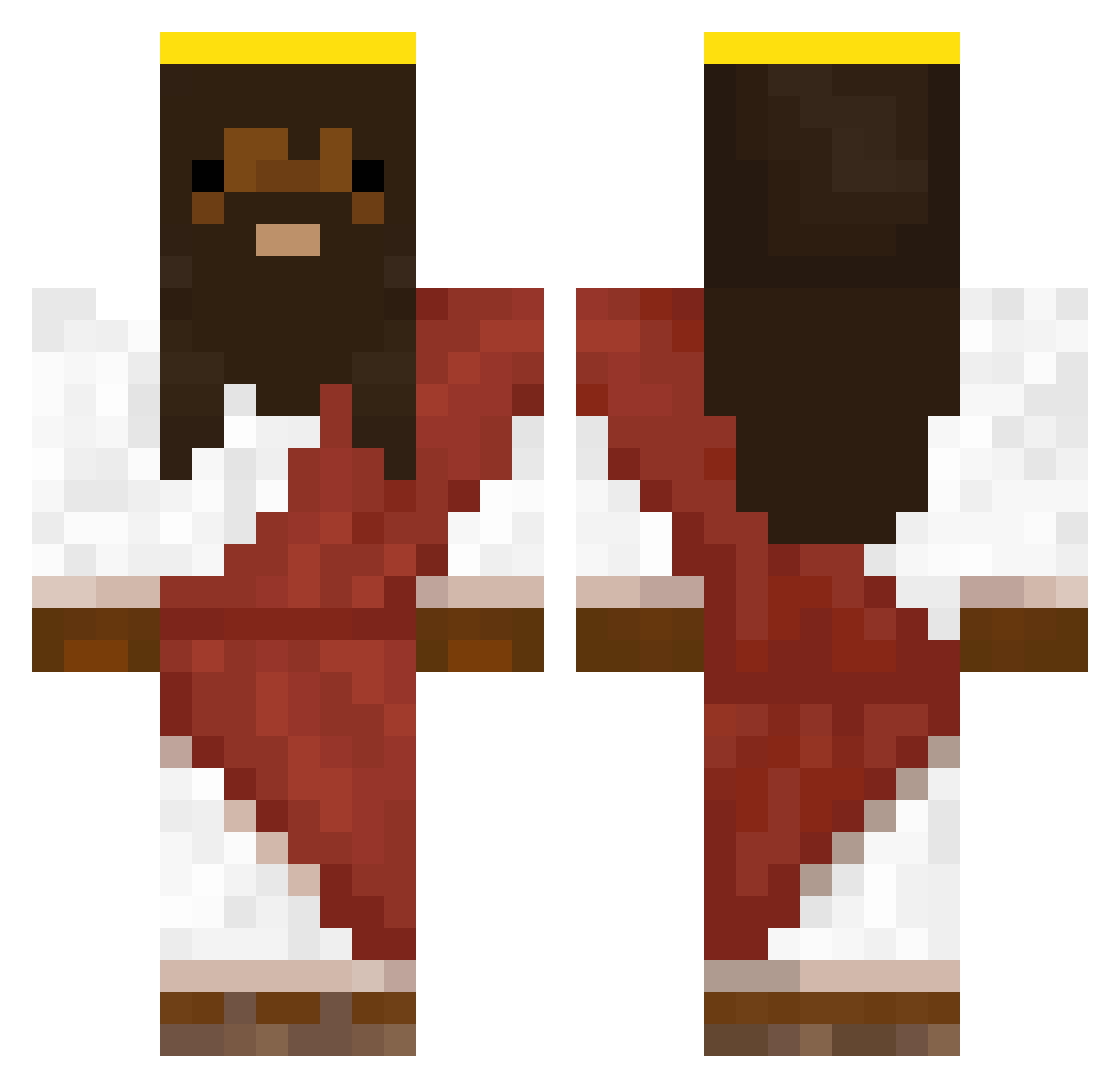 AlmostBlackMan Minecraft skin, front and back view
