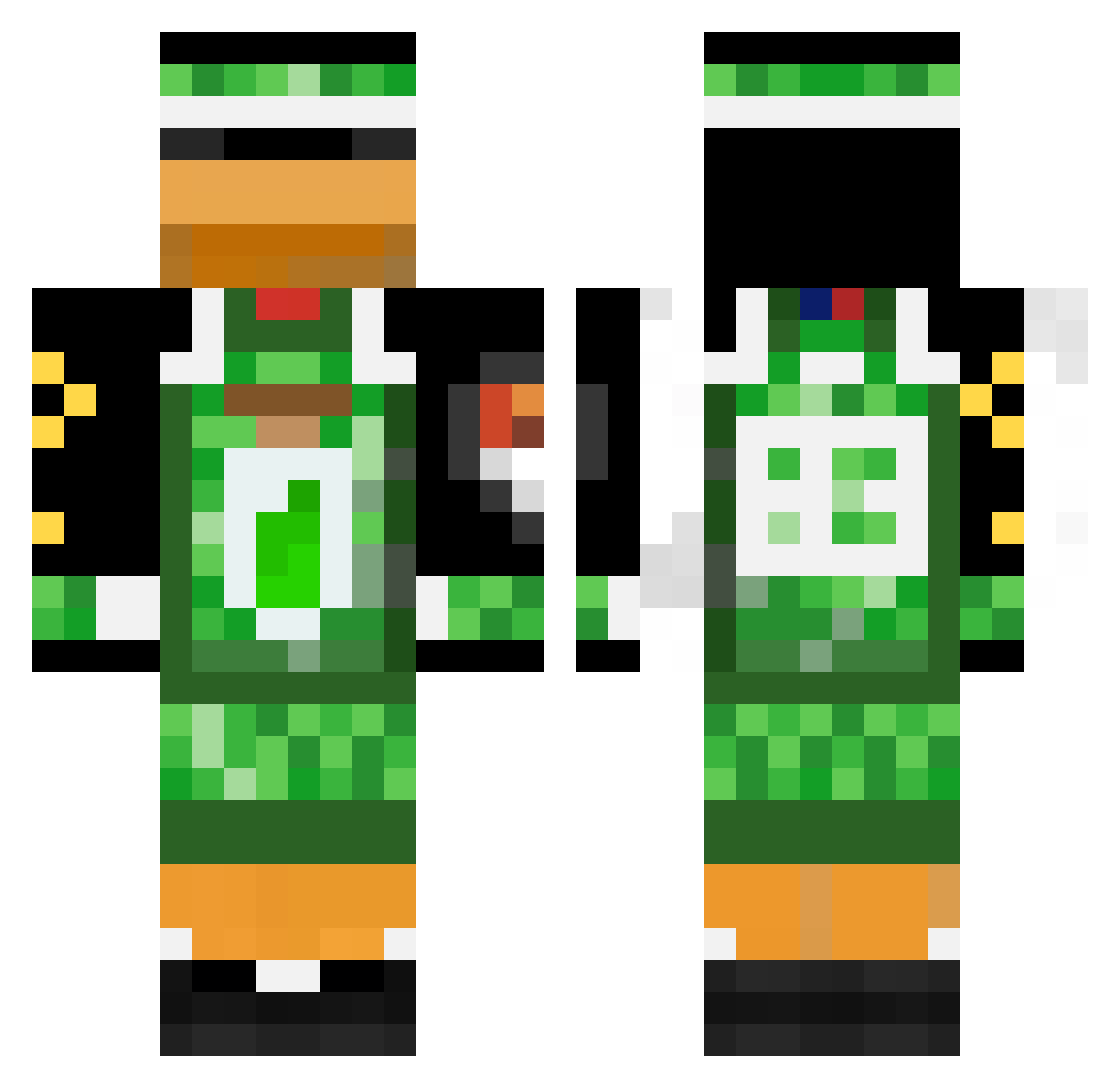 Zampez Minecraft skin, front and back view