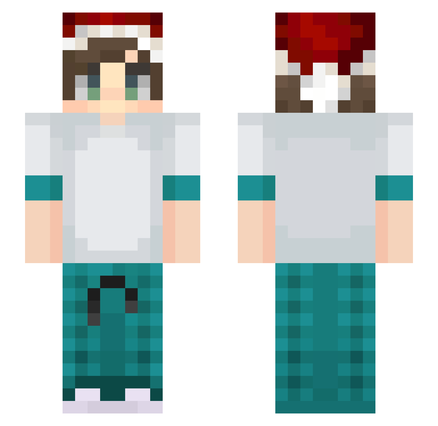 unstring Minecraft skin, front and back view