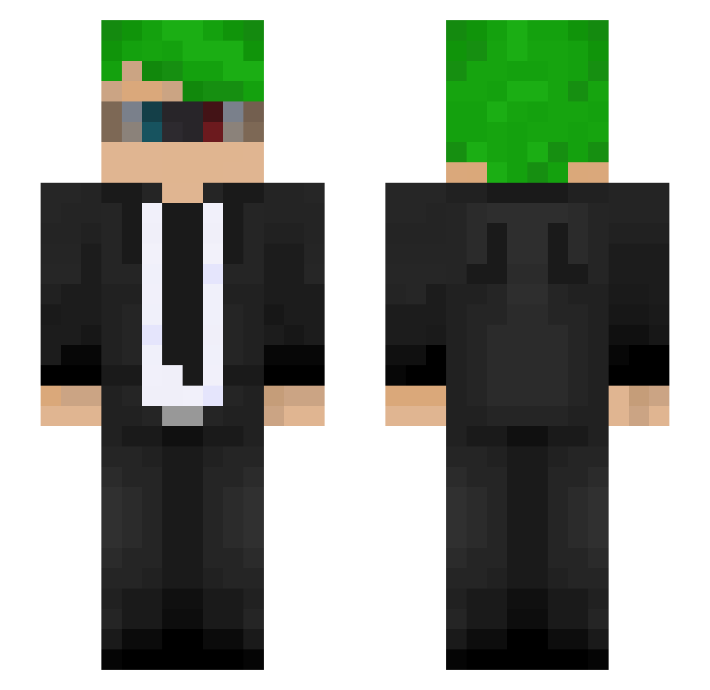oChqos Minecraft skin, front and back view