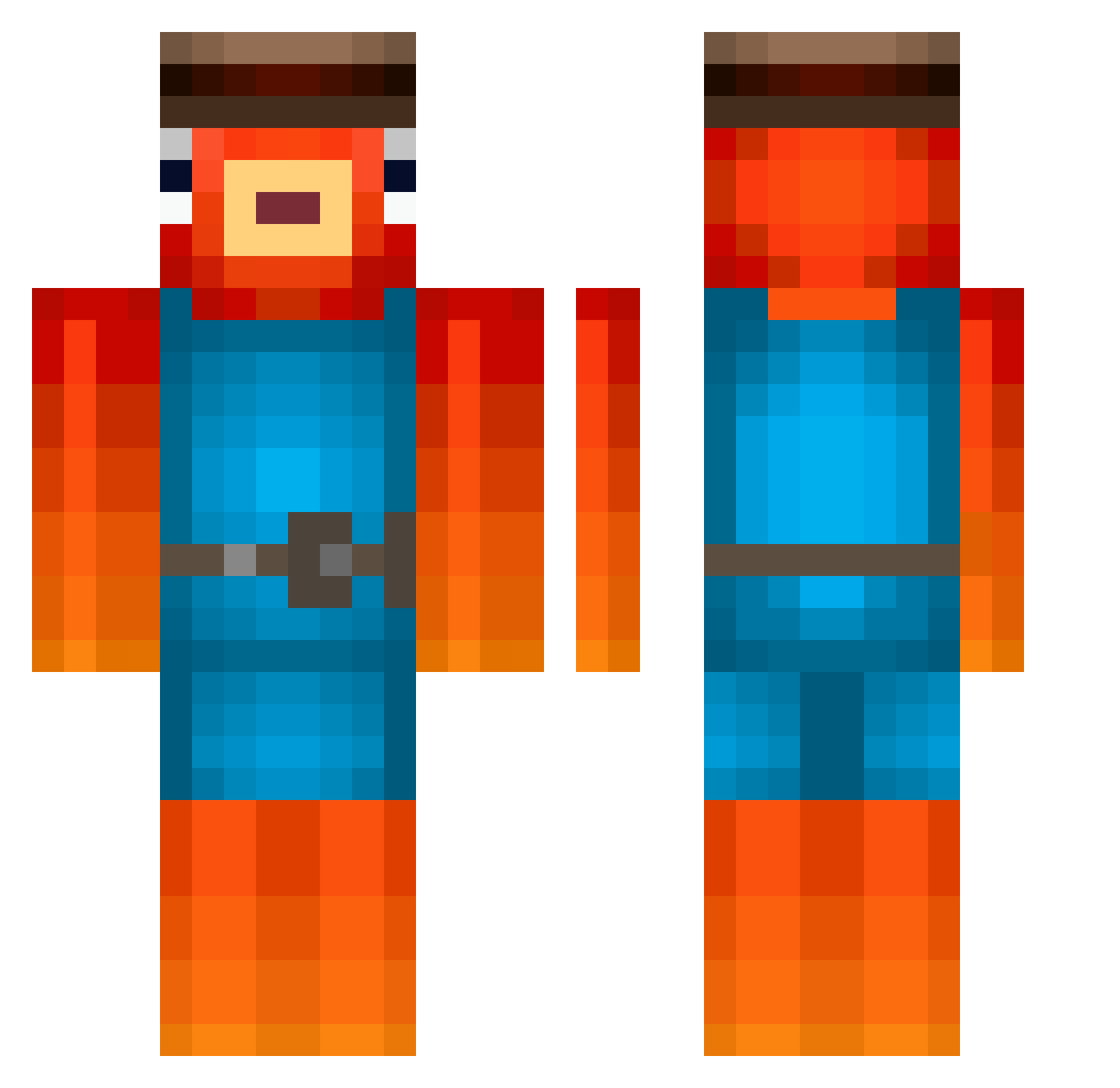 D4N12 Minecraft skin, front and back view