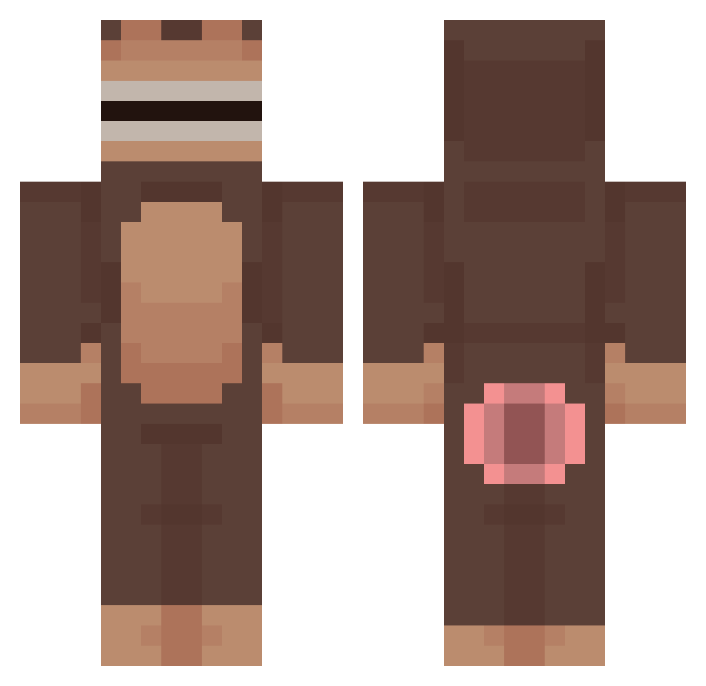 guigalovee Minecraft skin, front and back view