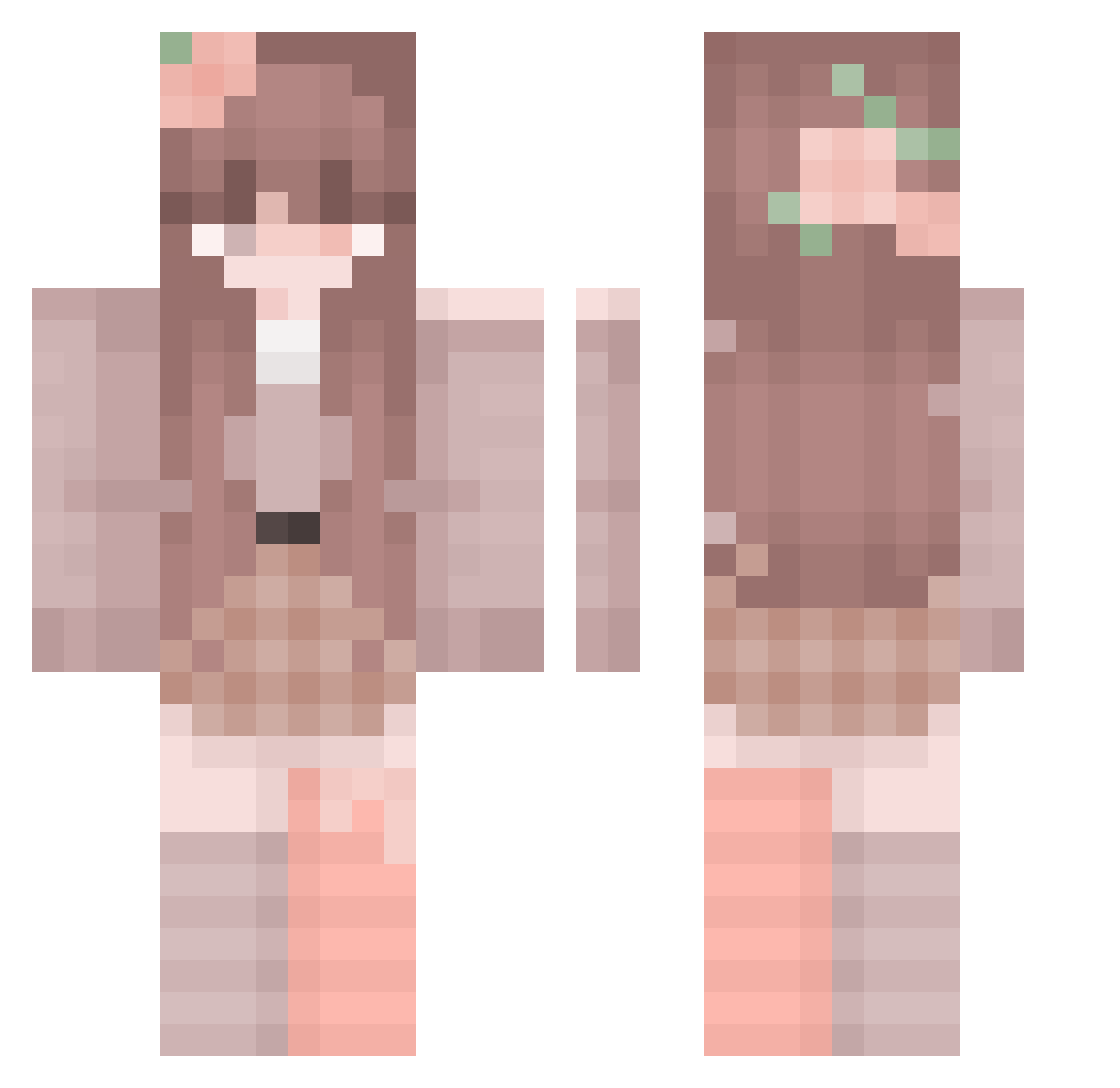 Rustycombie Minecraft skin, front and back view