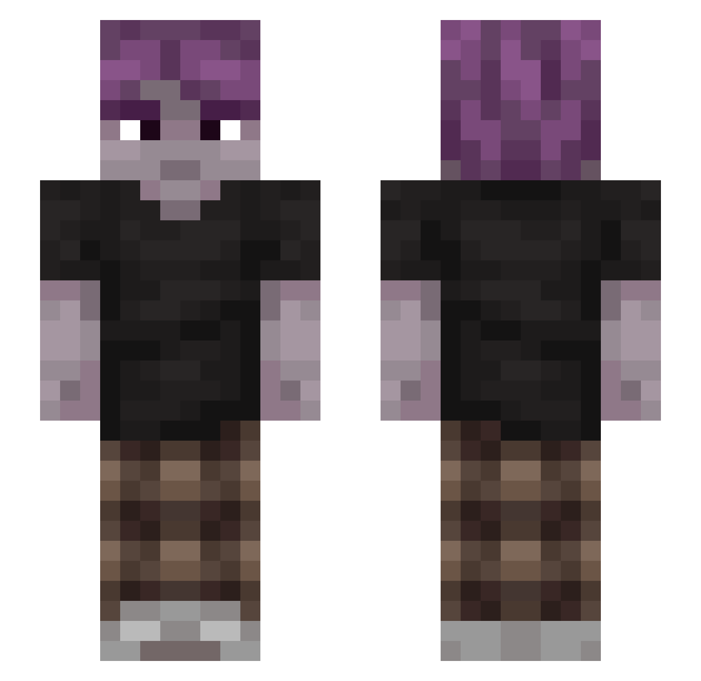WellenLucksion Minecraft skin, front and back view