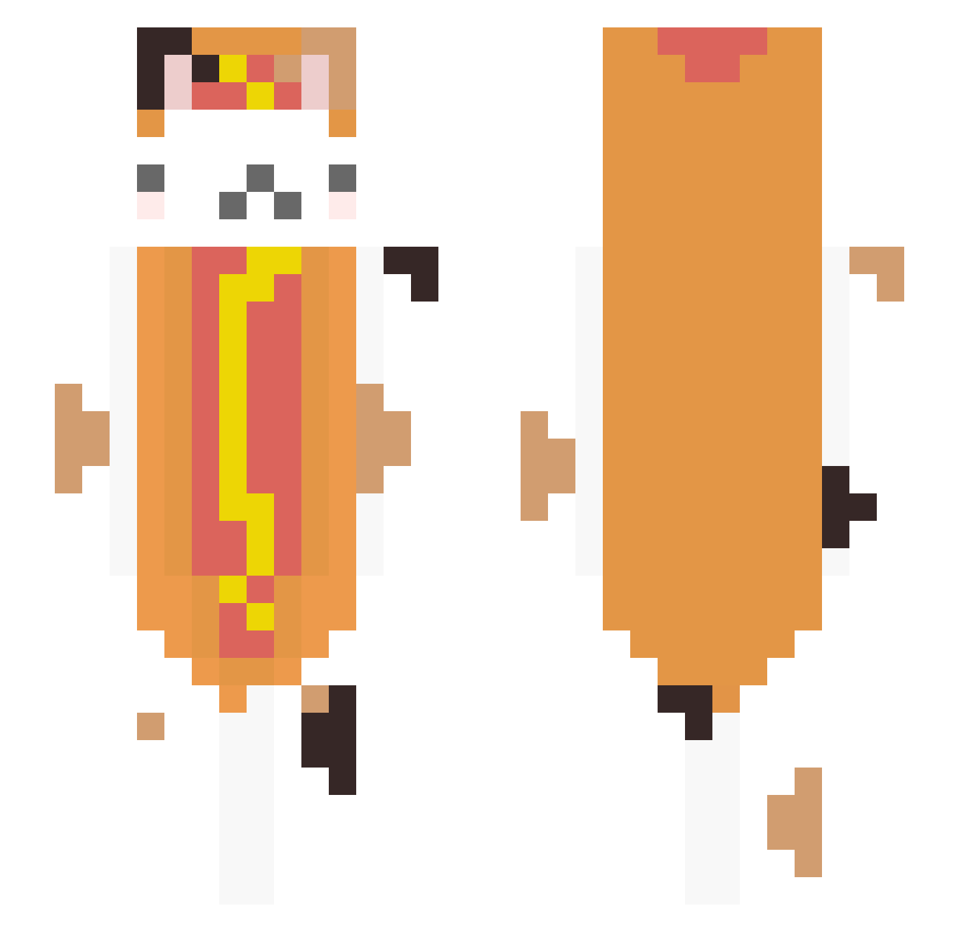 ashwun Minecraft skin, front and back view