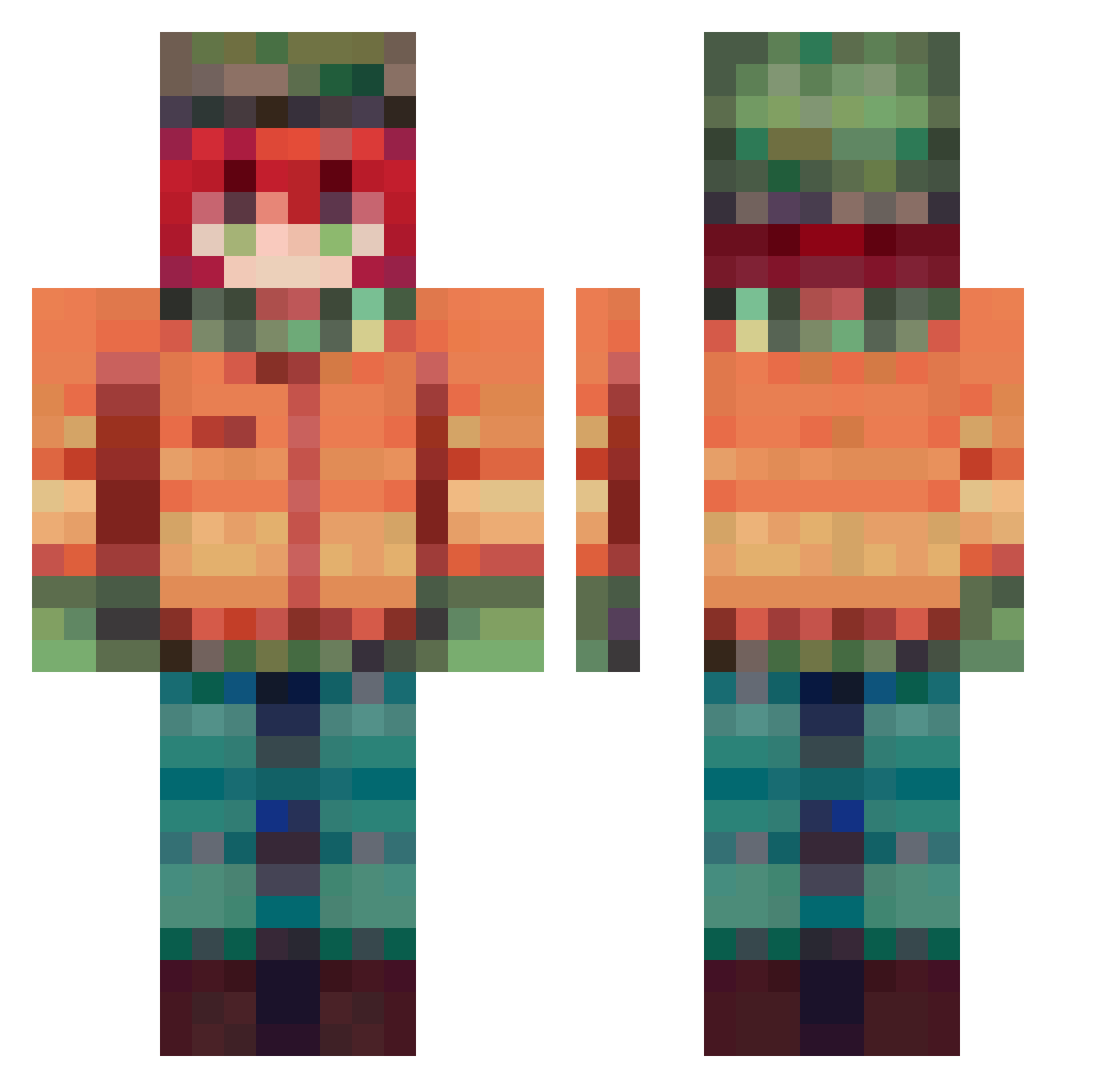 mzzzat Minecraft skin, front and back view
