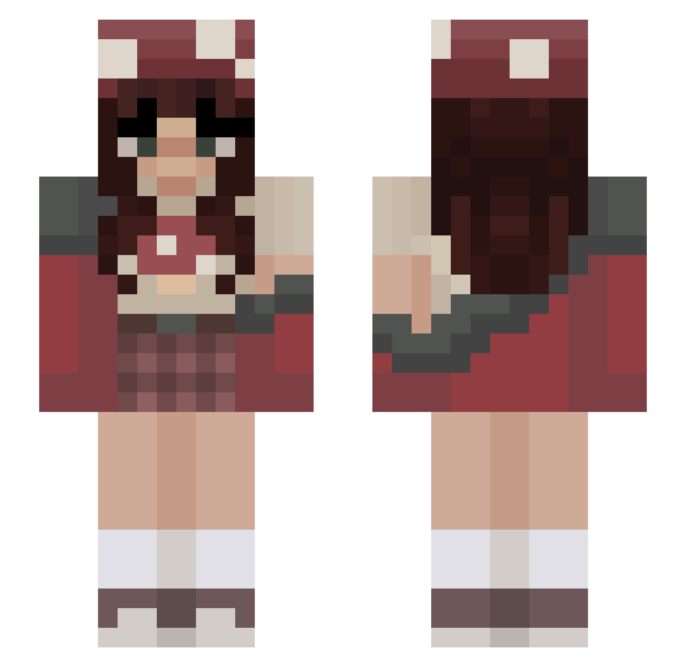 CifreV Minecraft skin, front and back view