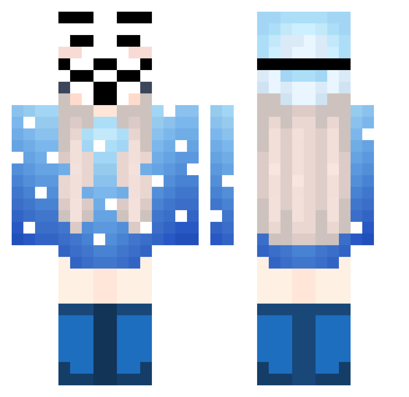 l1ckmyballs67 Minecraft skin, front and back view
