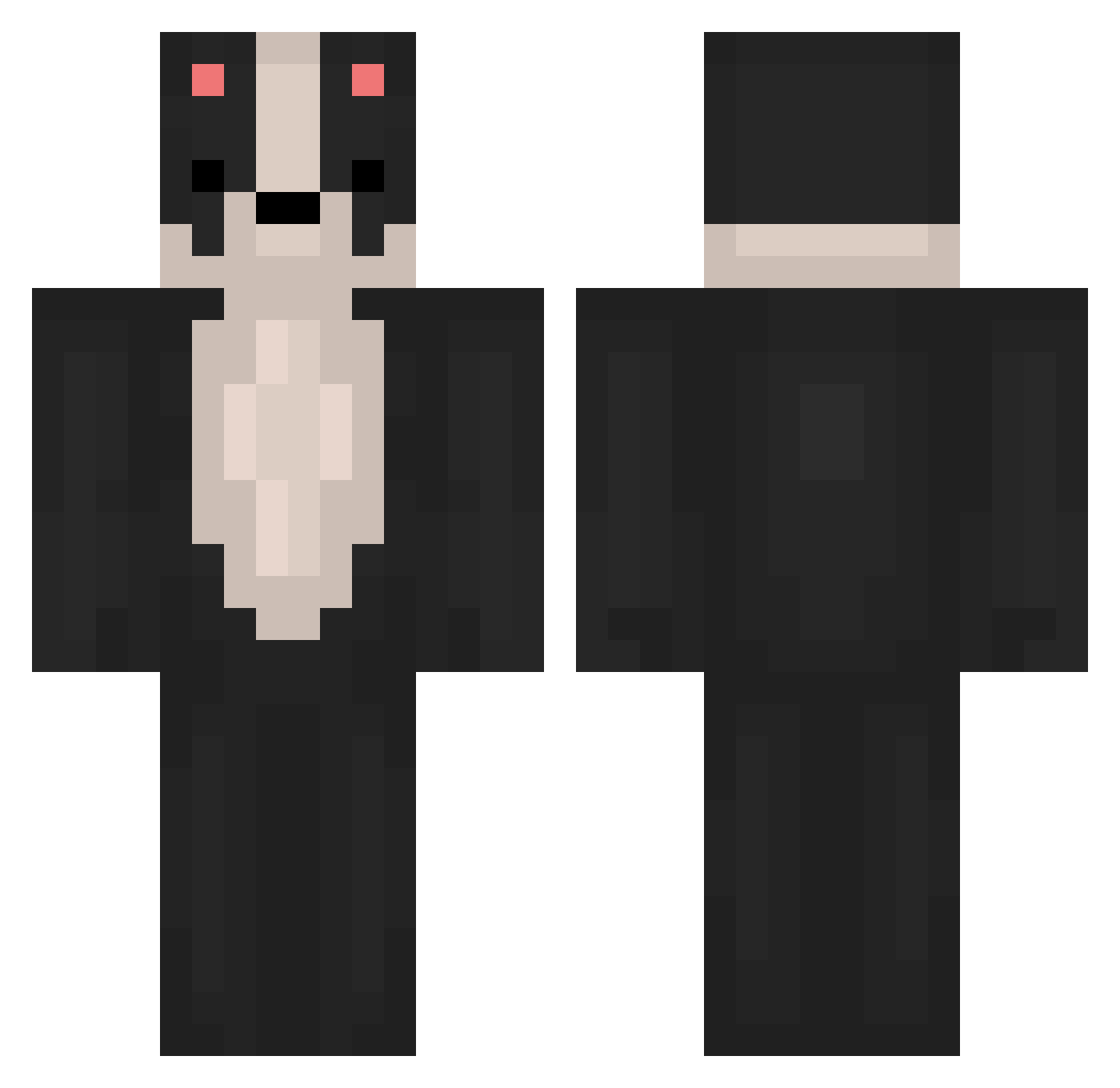Guldinator Minecraft skin, front and back view