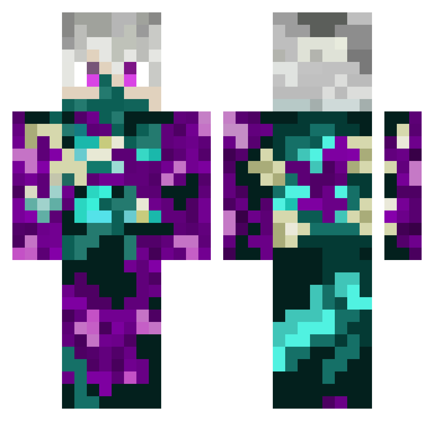 w4pa Minecraft skin, front and back view