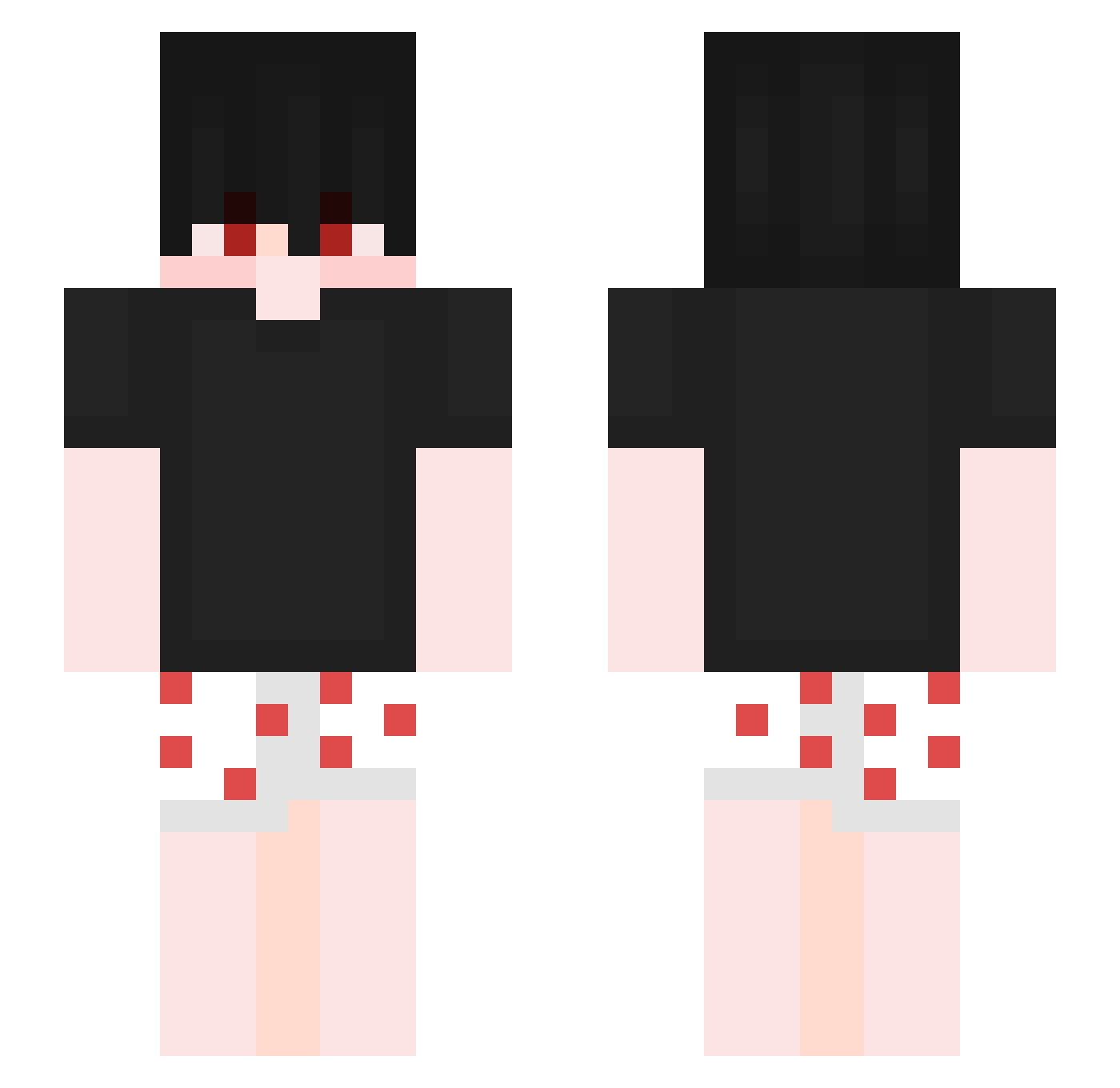 iloveloira Minecraft skin, front and back view
