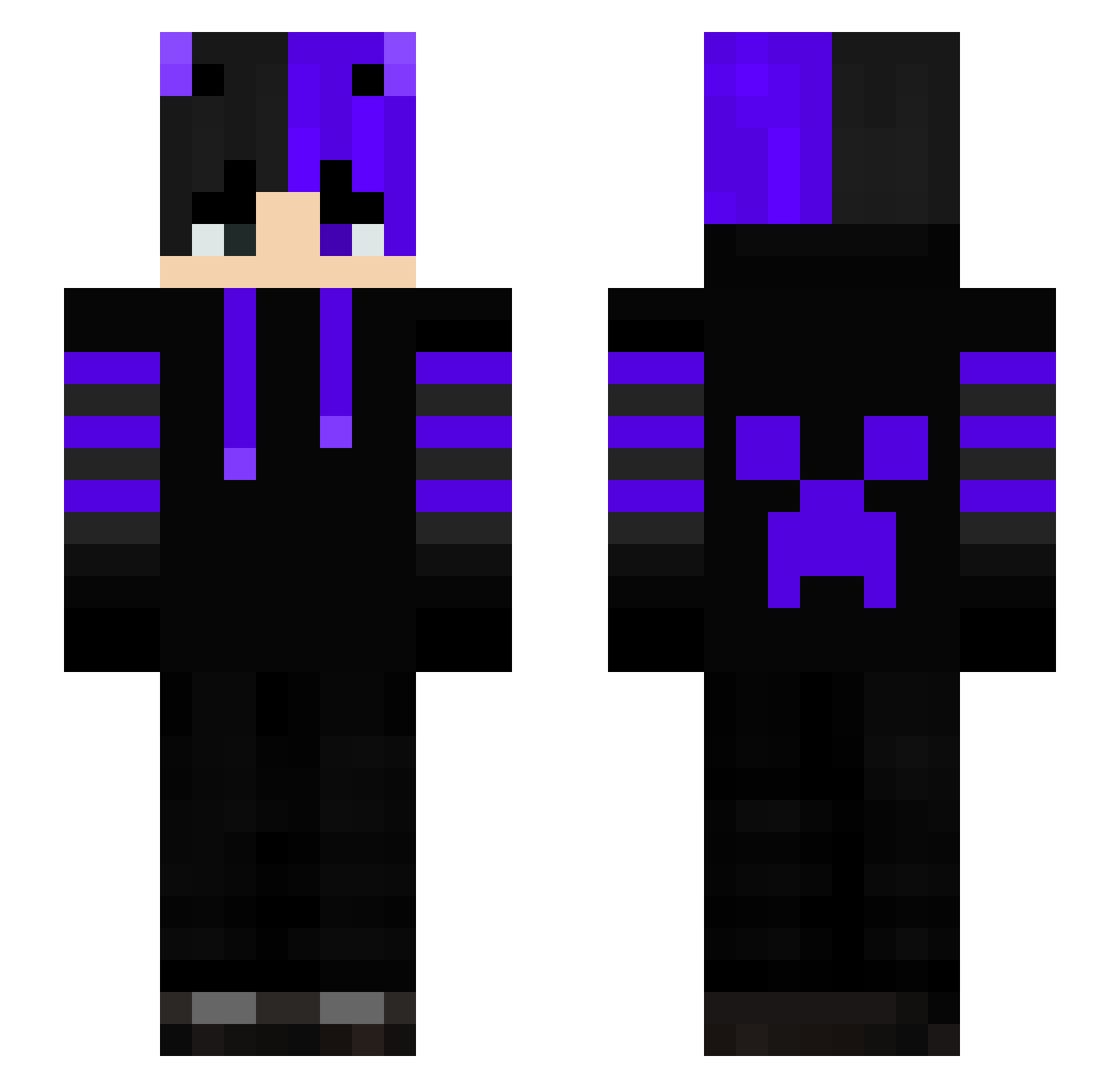 Artiedj Minecraft skin, front and back view