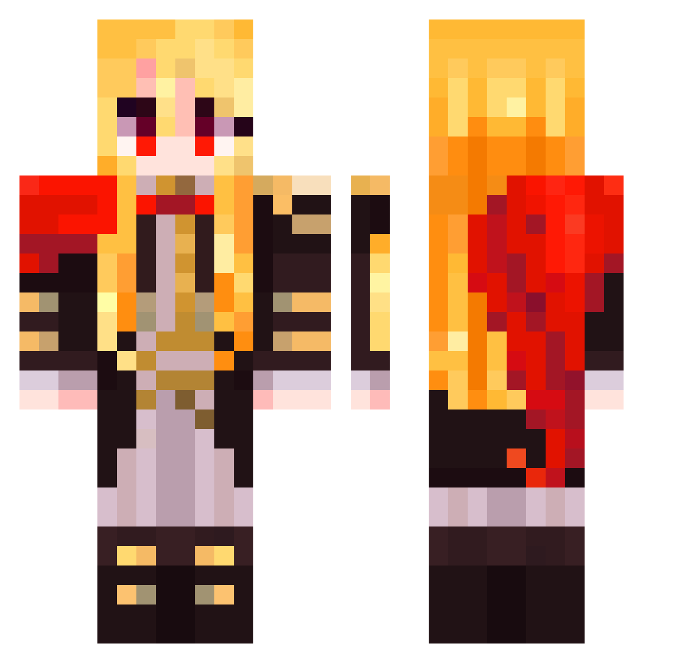 philahule Minecraft skin, front and back view