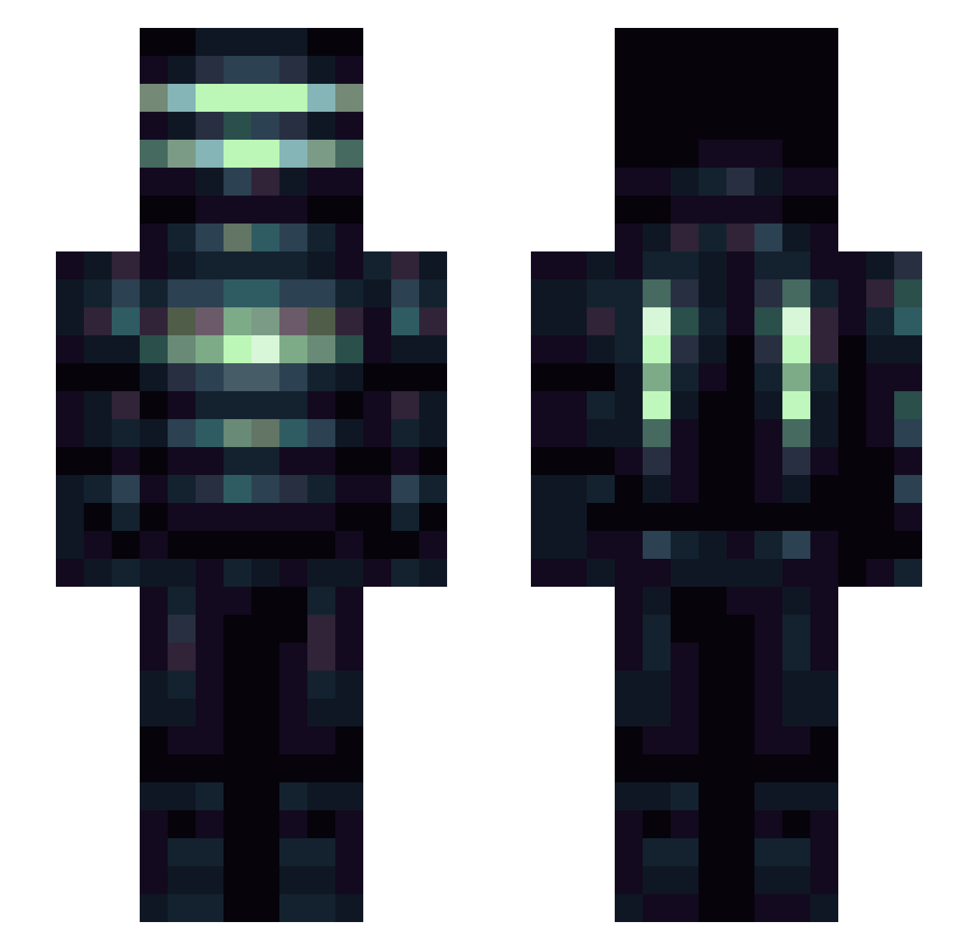 Trobble Minecraft skin, front and back view