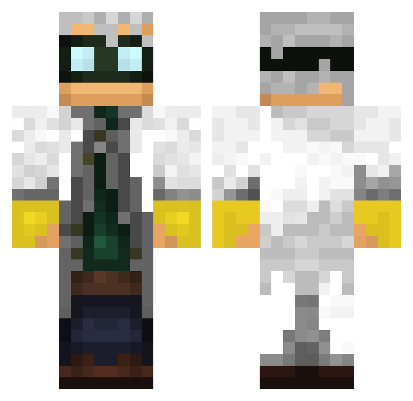 UnZip Minecraft skin, front and back view