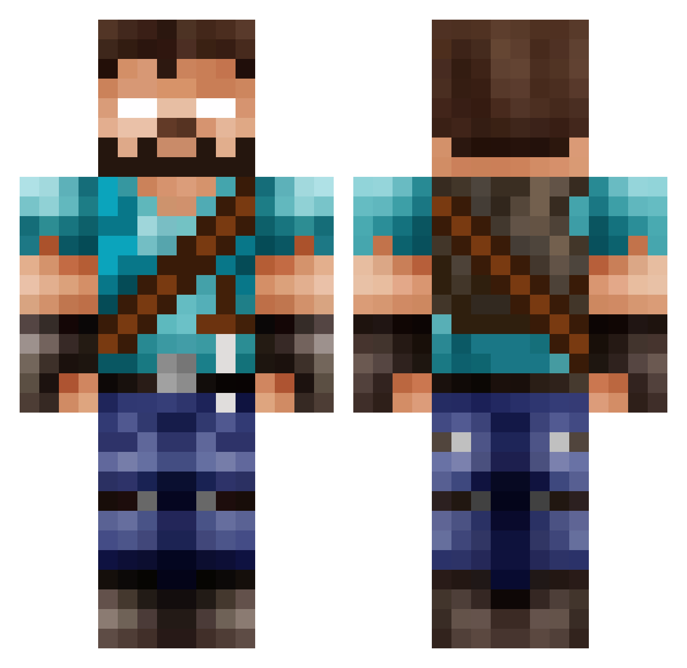 RaphaelGia Minecraft skin, front and back view