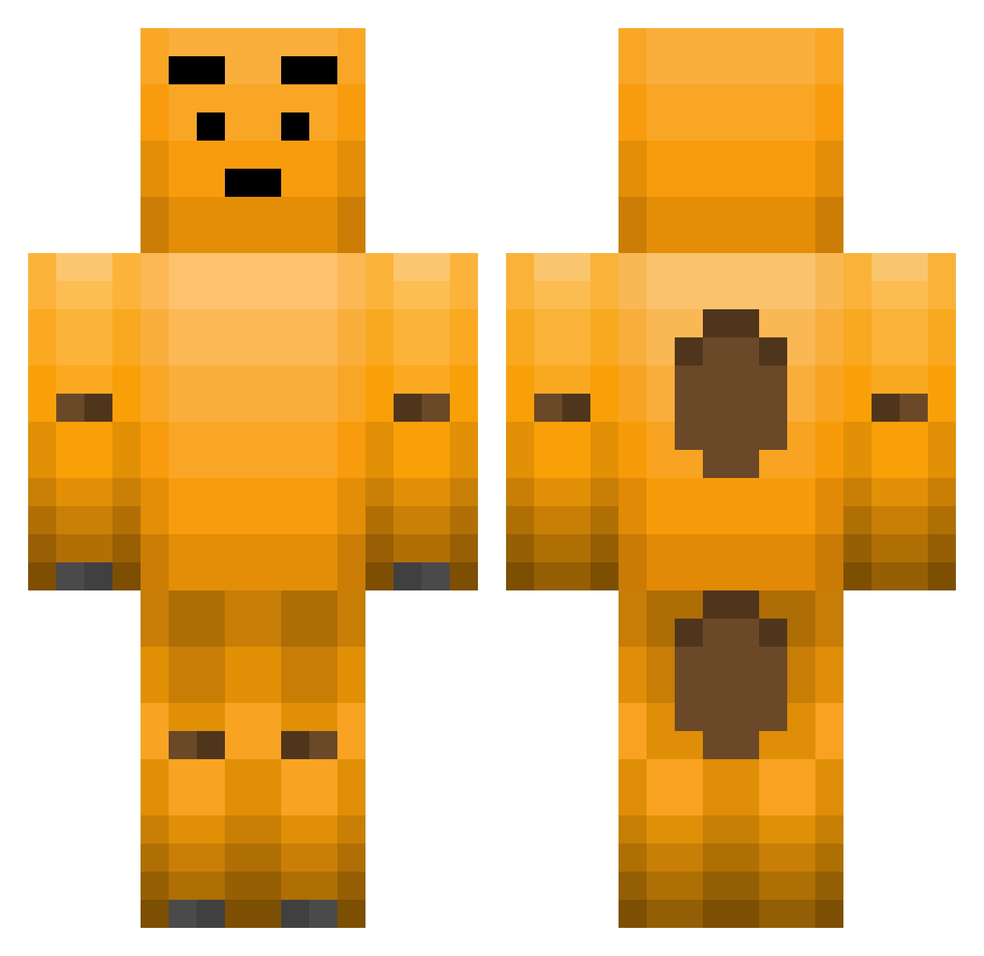 Camel Minecraft skin, front and back view