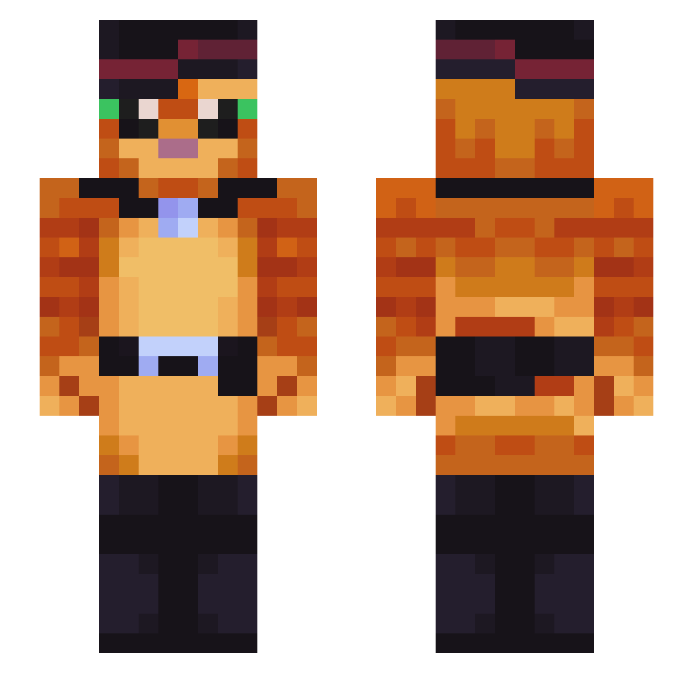 AffzHunter Minecraft skin, front and back view