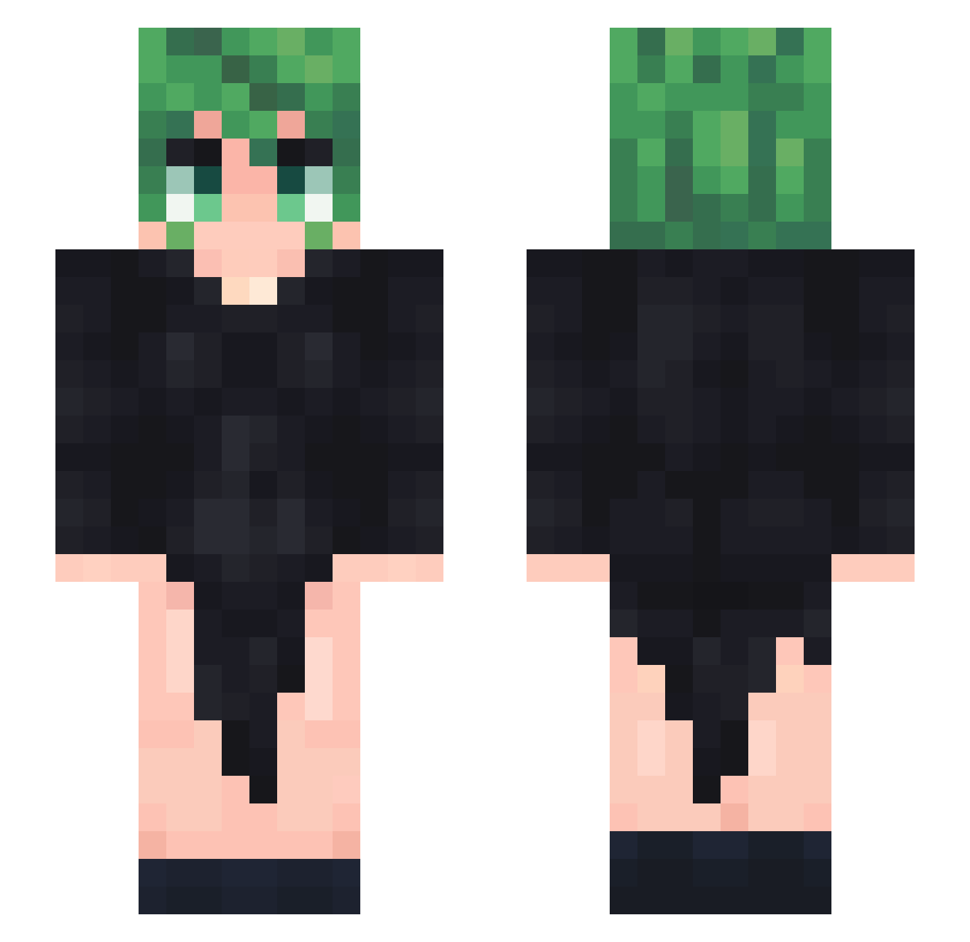 HistoryMateria Minecraft skin, front and back view