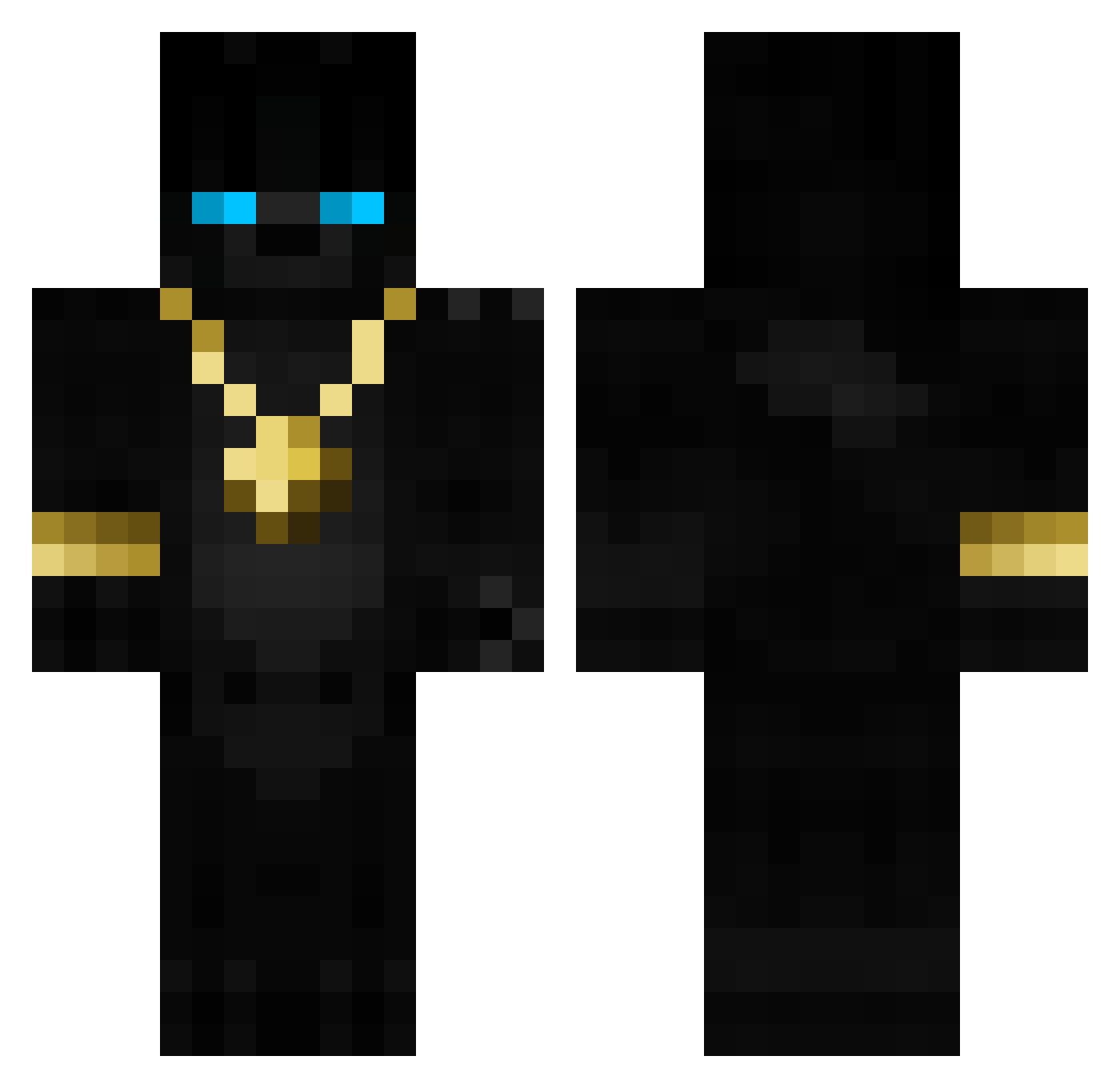 WOLFKTY Minecraft skin, front and back view