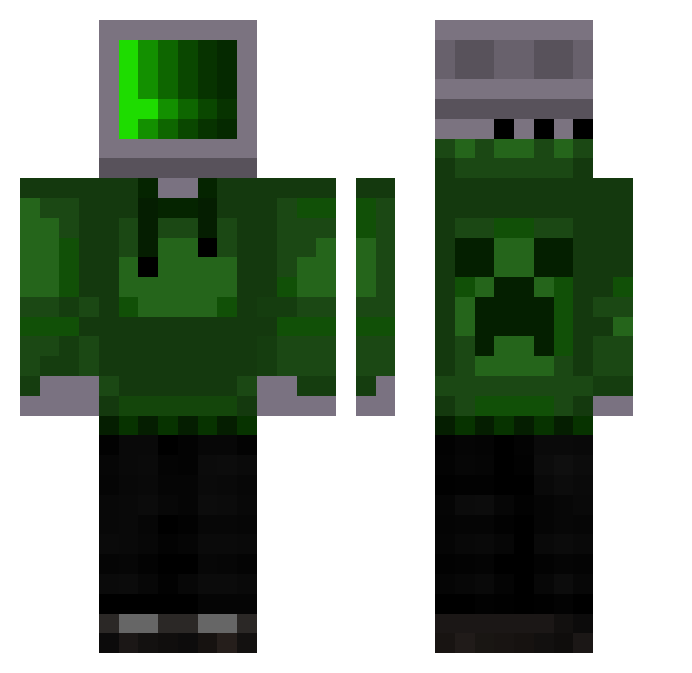 BENJ_MIN Minecraft skin, front and back view