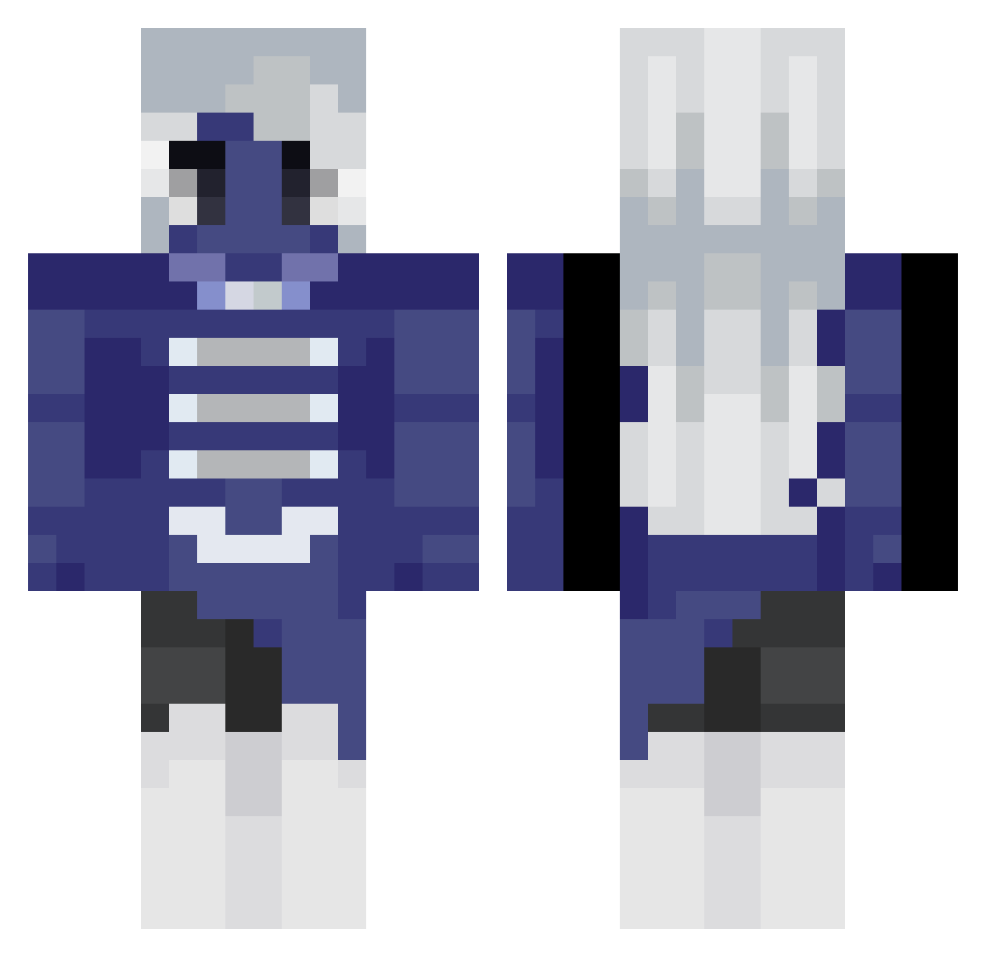 michallica Minecraft skin, front and back view