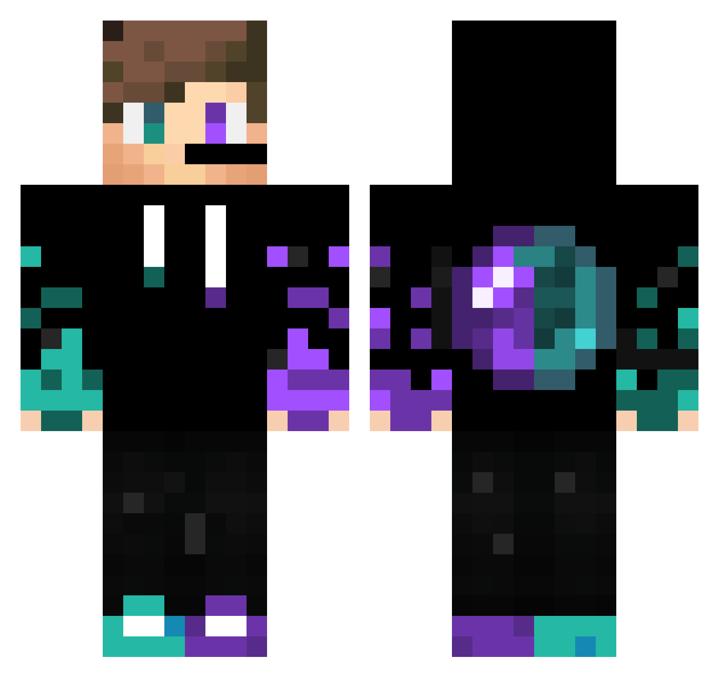 Kriptobey Minecraft skin, front and back view