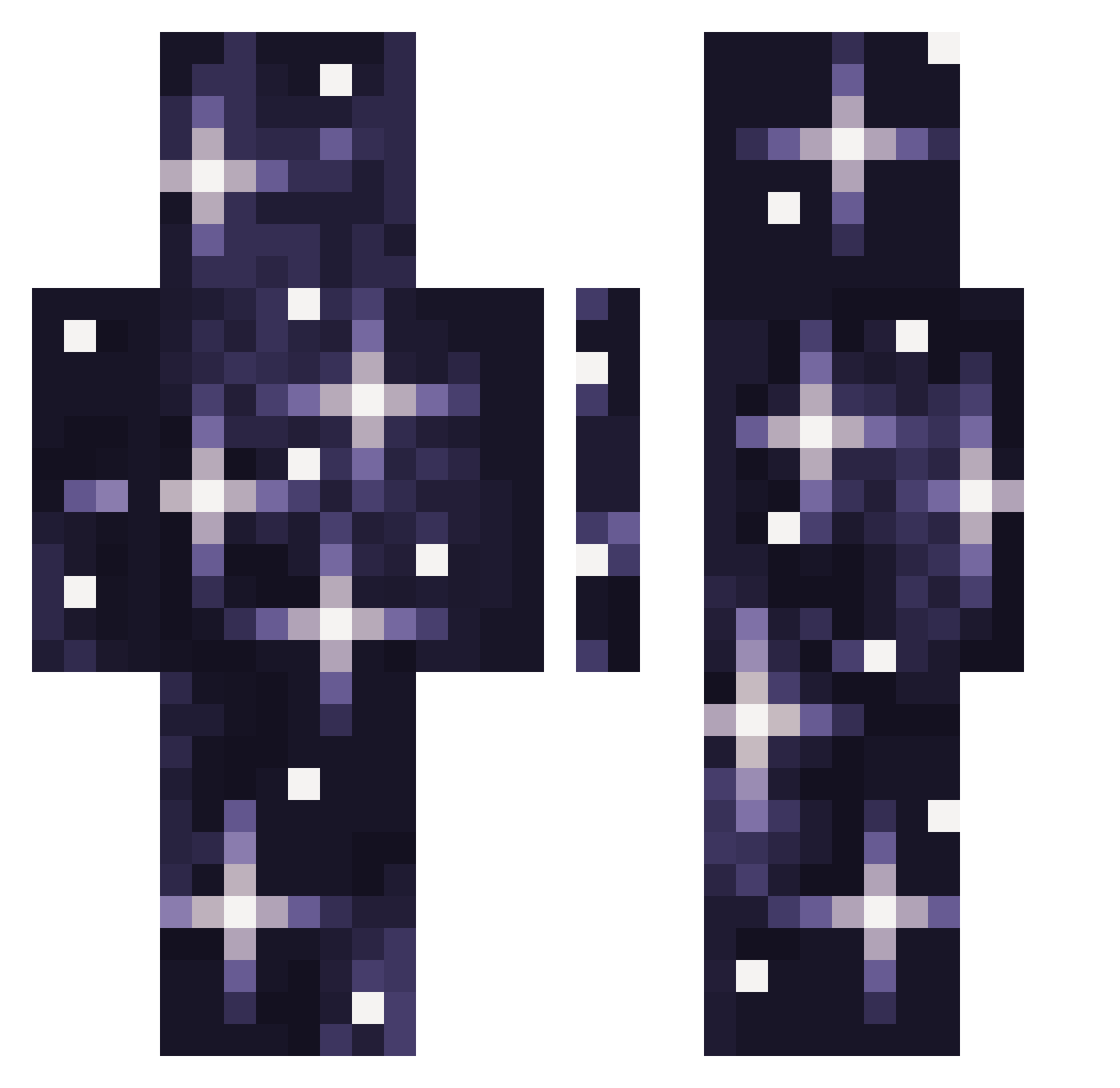 DVWD Minecraft skin, front and back view