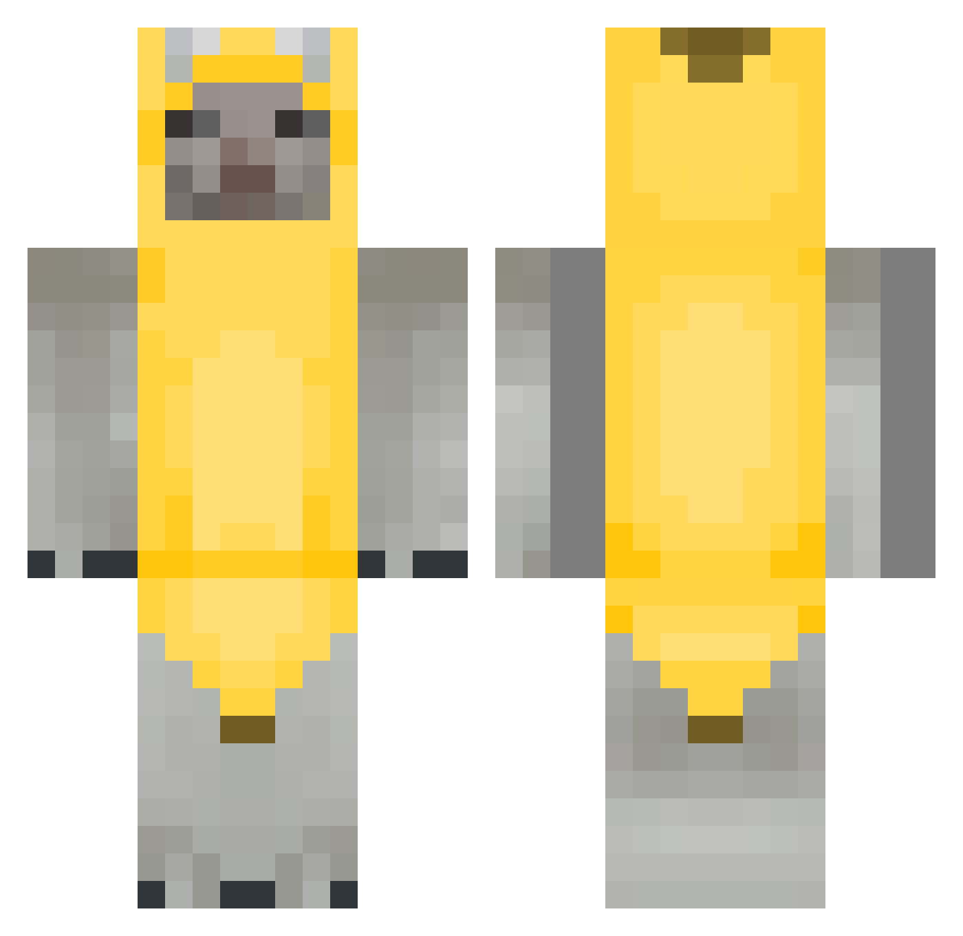 6aaby Minecraft skin, front and back view