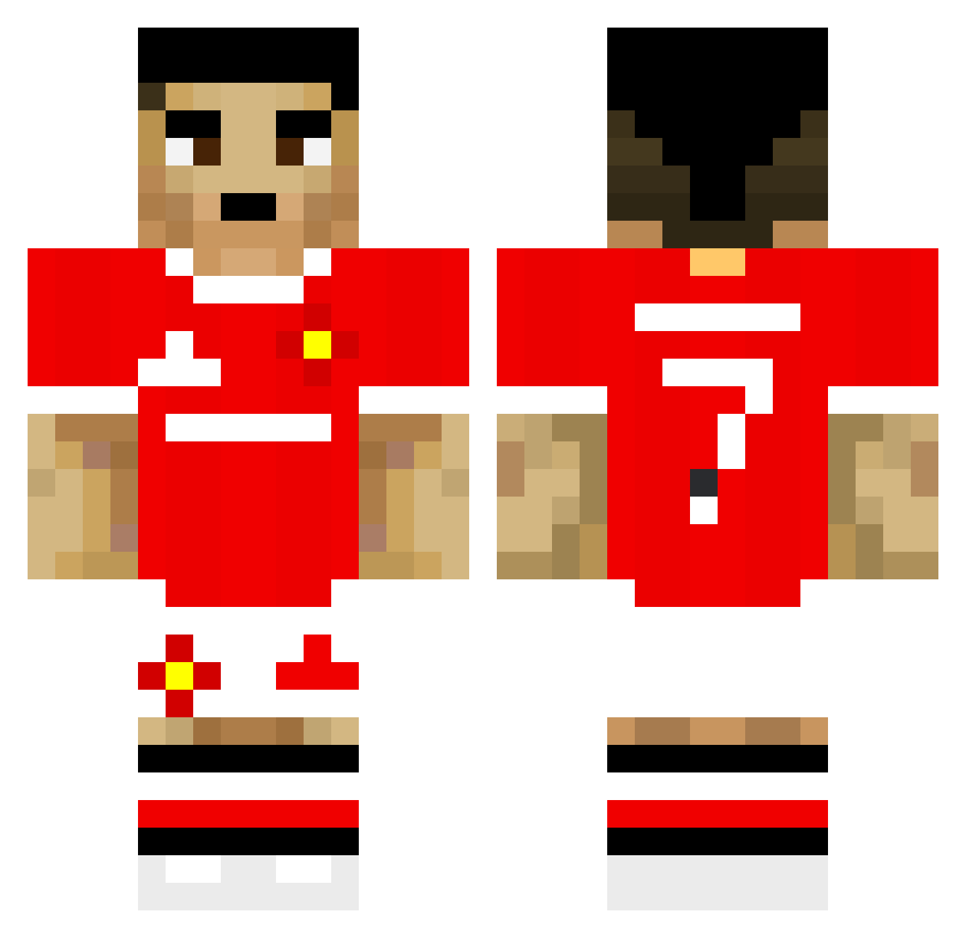 SplashClient Minecraft skin, front and back view