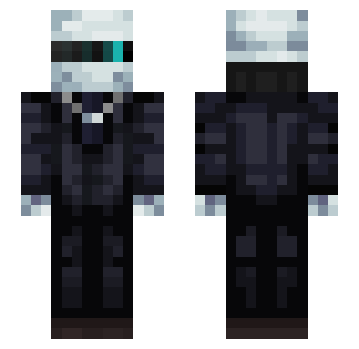 Ekinu Minecraft skin, front and back view