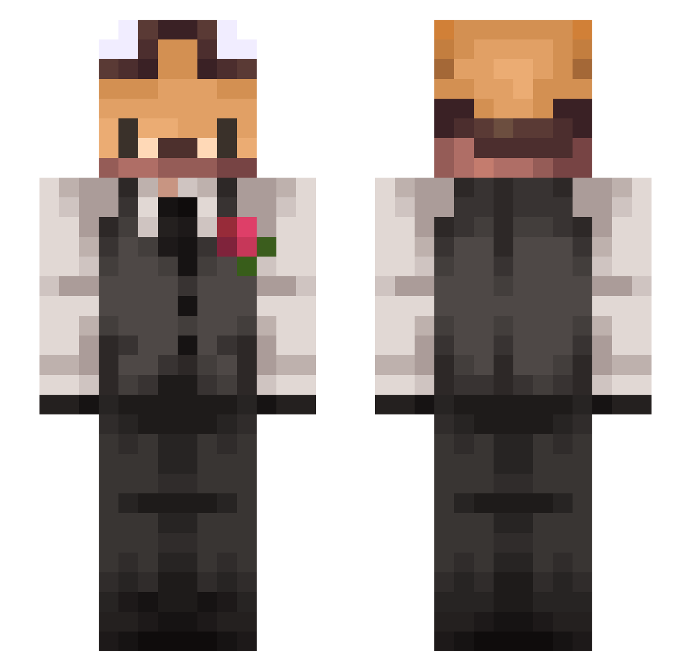 fantomikQQ Minecraft skin, front and back view