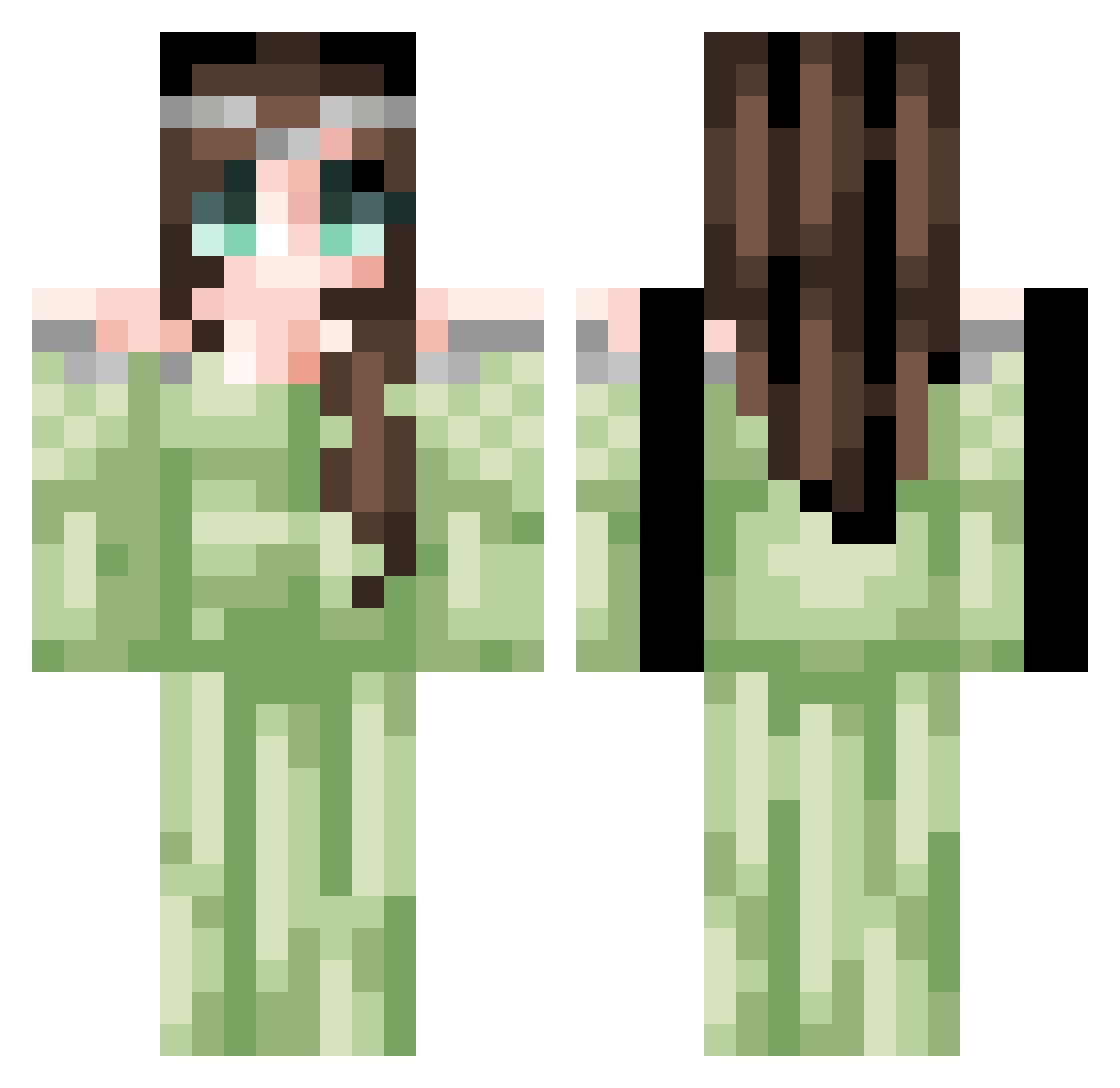 Tehlolz Minecraft skin, front and back view