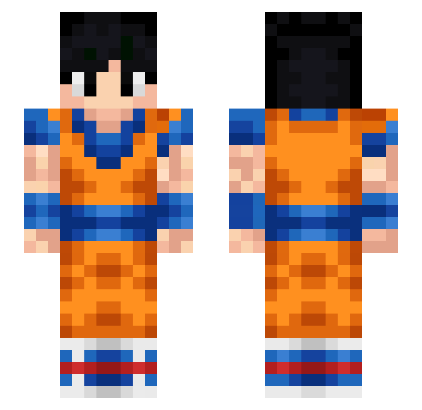 RoboGh0st Minecraft skin, front and back view
